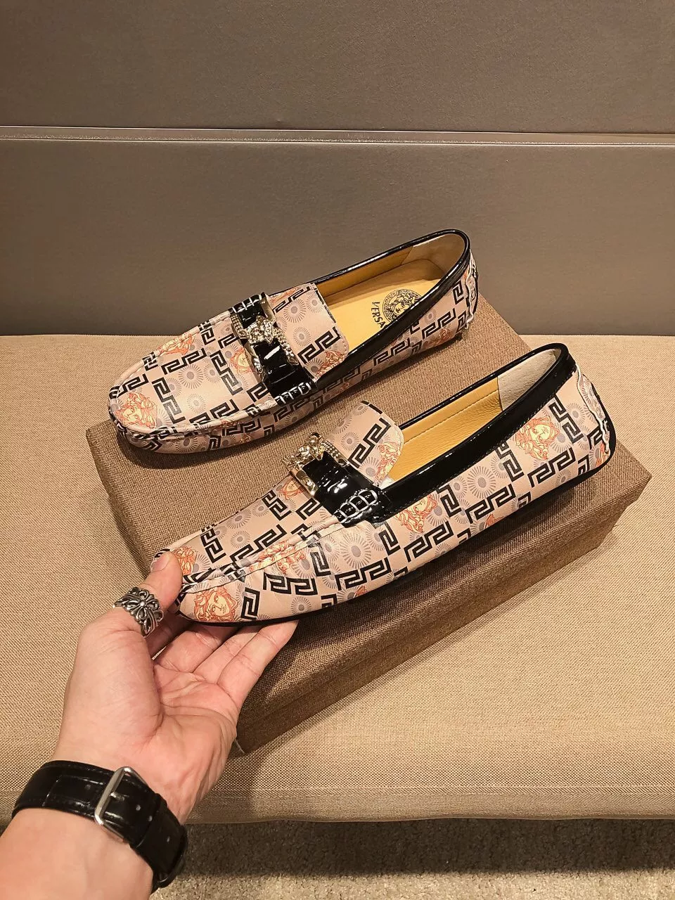 Breathable 4631 Versace Leather Shoes For Men