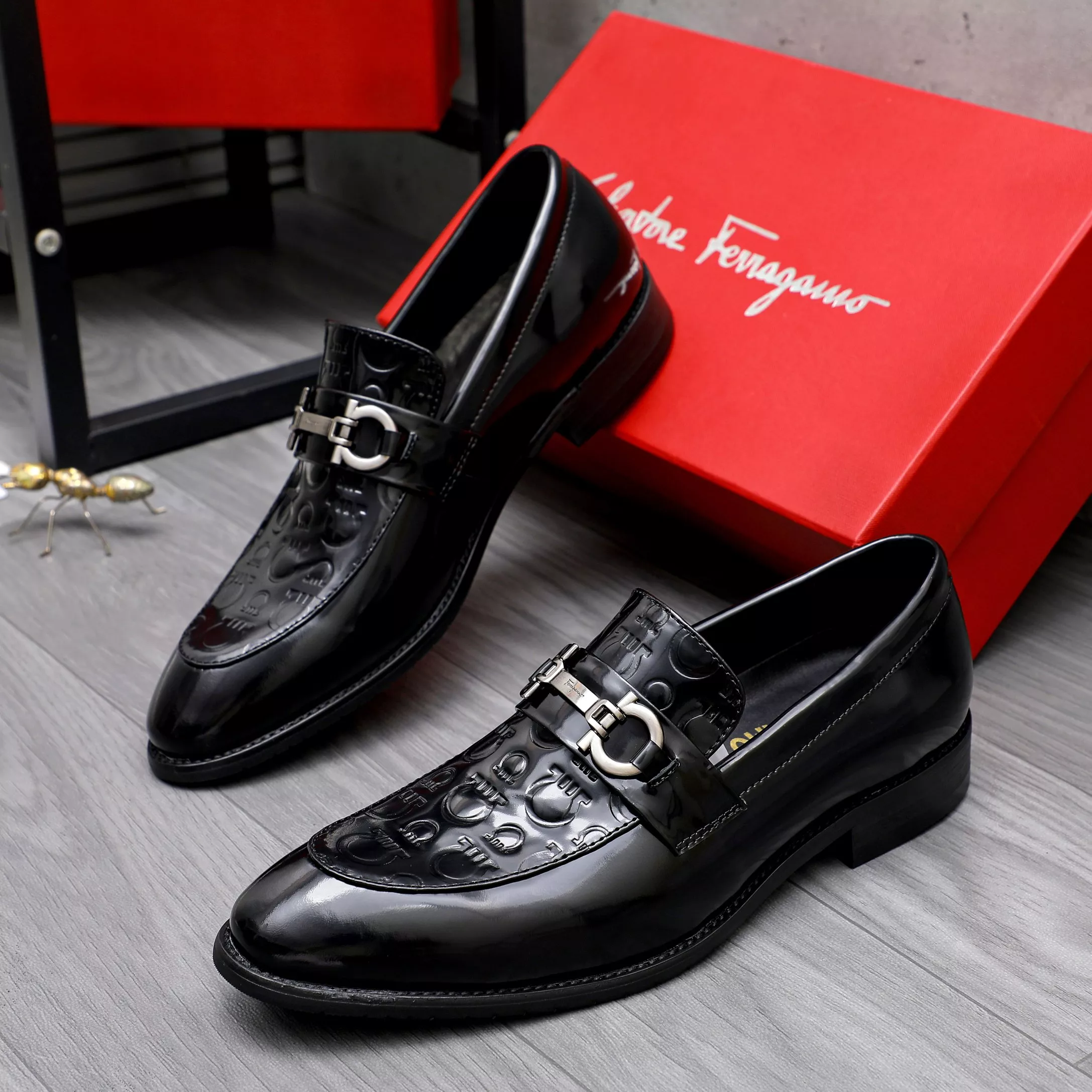 Breathable 6011 Salvatore Ferragamo Leather Shoes For Men