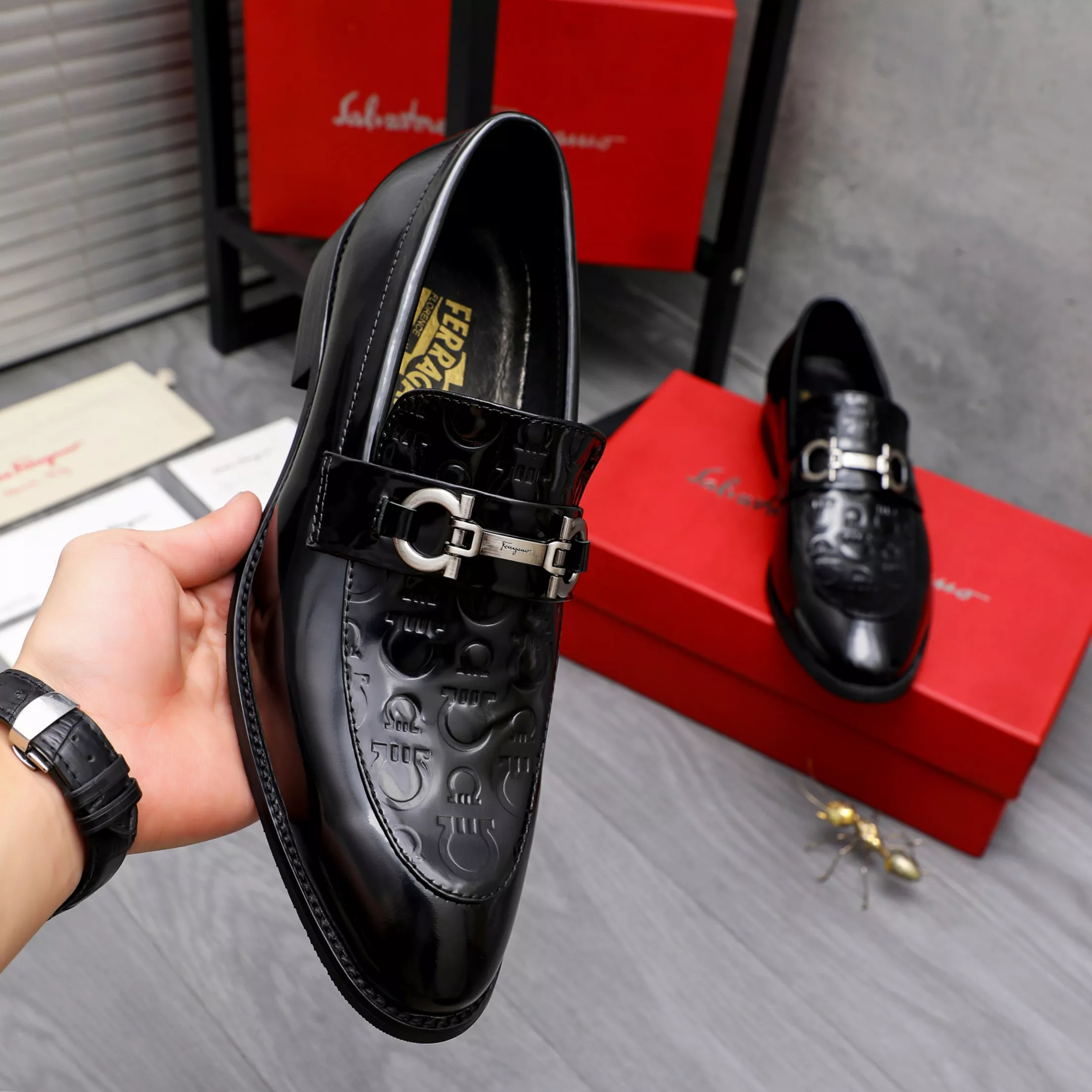 Breathable 6011 Salvatore Ferragamo Leather Shoes For Men