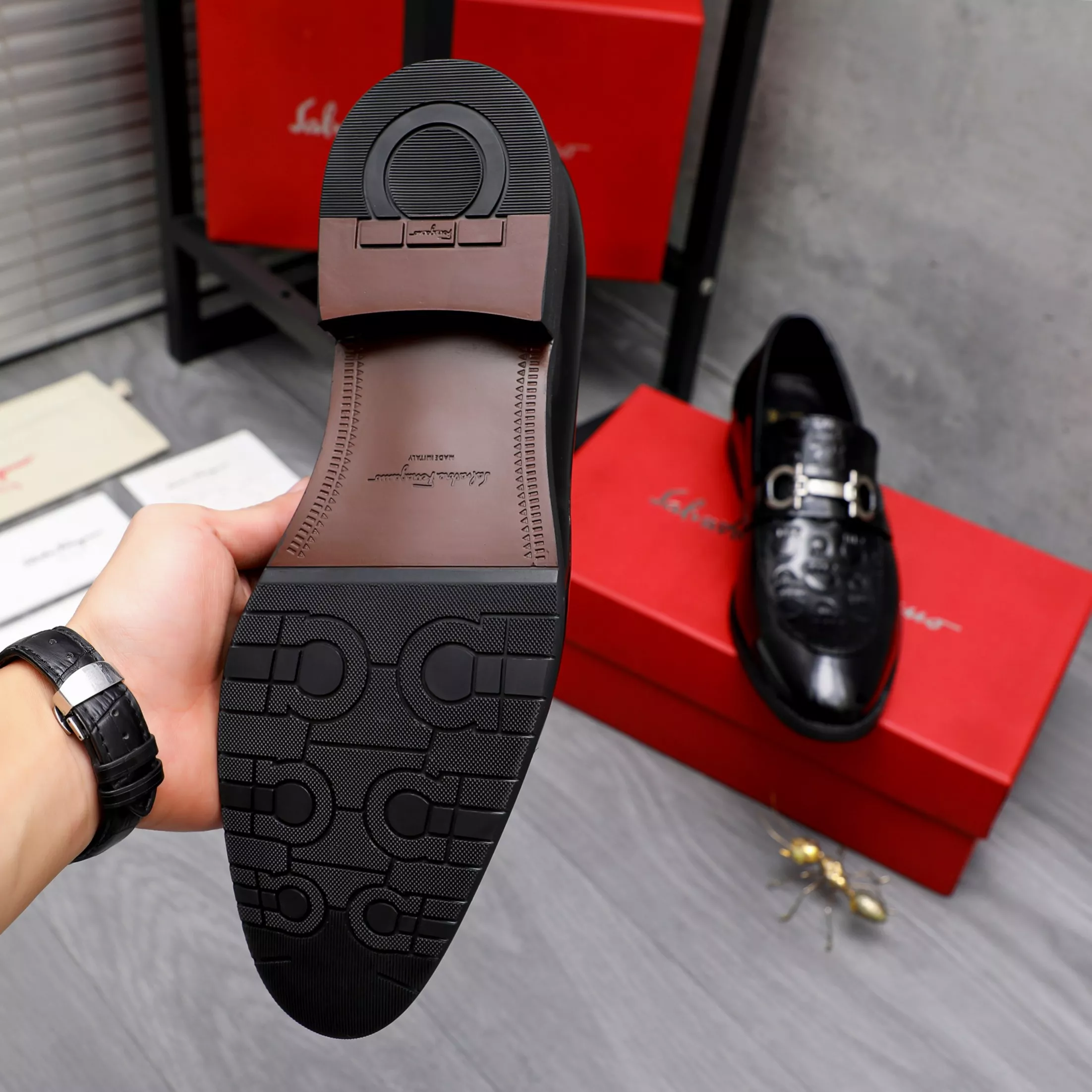 Breathable 6011 Salvatore Ferragamo Leather Shoes For Men
