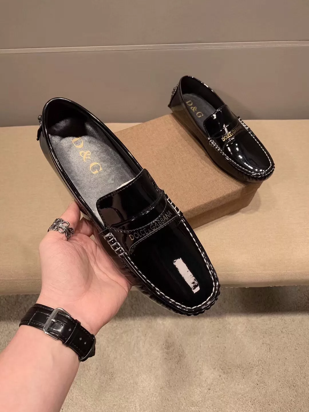 Breathable 8232 Dolce & Gabbana D&G Leather Shoes For Men
