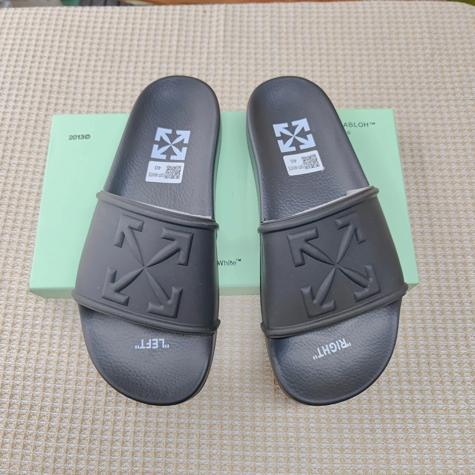 Breathable 8757 Off-White Slippers For Men