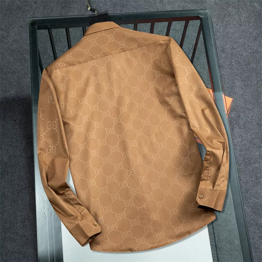 Breathable 8905 Gucci Shirts Long Sleeved For Men