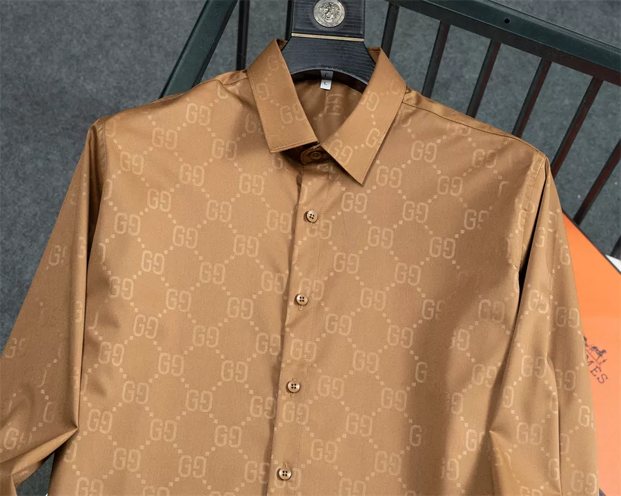 Breathable 8905 Gucci Shirts Long Sleeved For Men