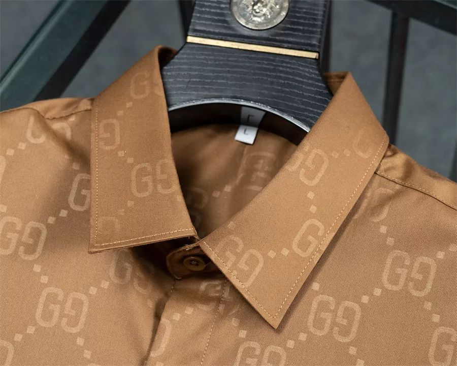 Breathable 8905 Gucci Shirts Long Sleeved For Men