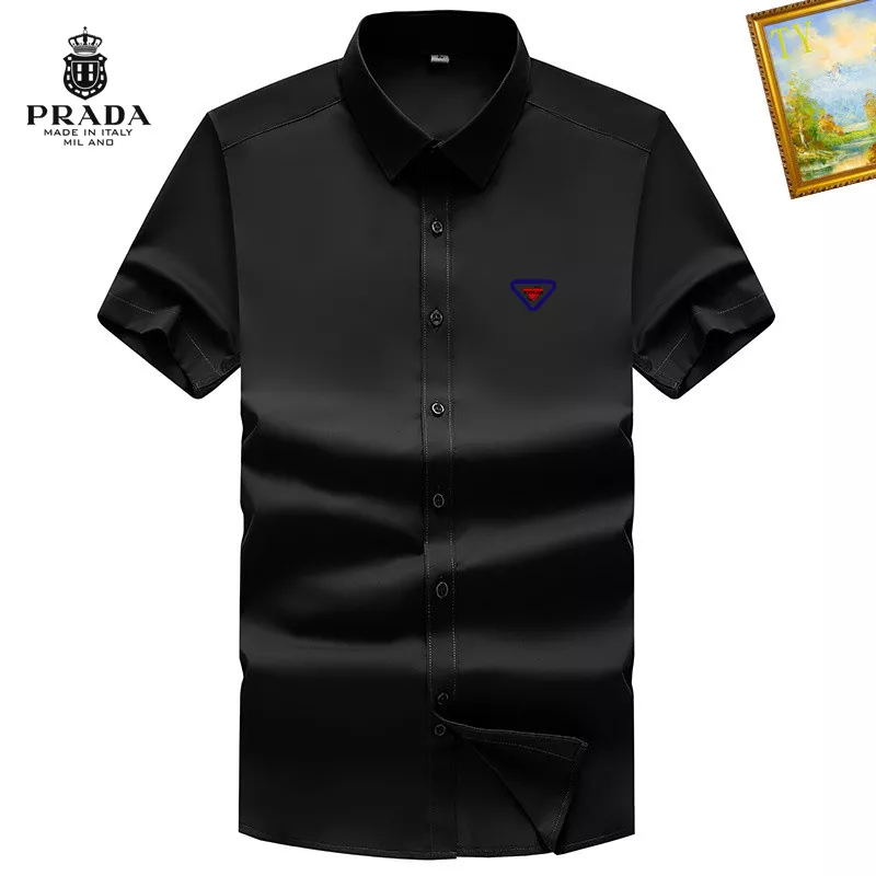 Breathable 9268 Prada Shirts Short Sleeved For Men