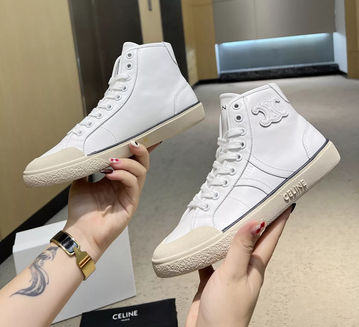 Breathable 9637 Celine High Top Shoes For Men