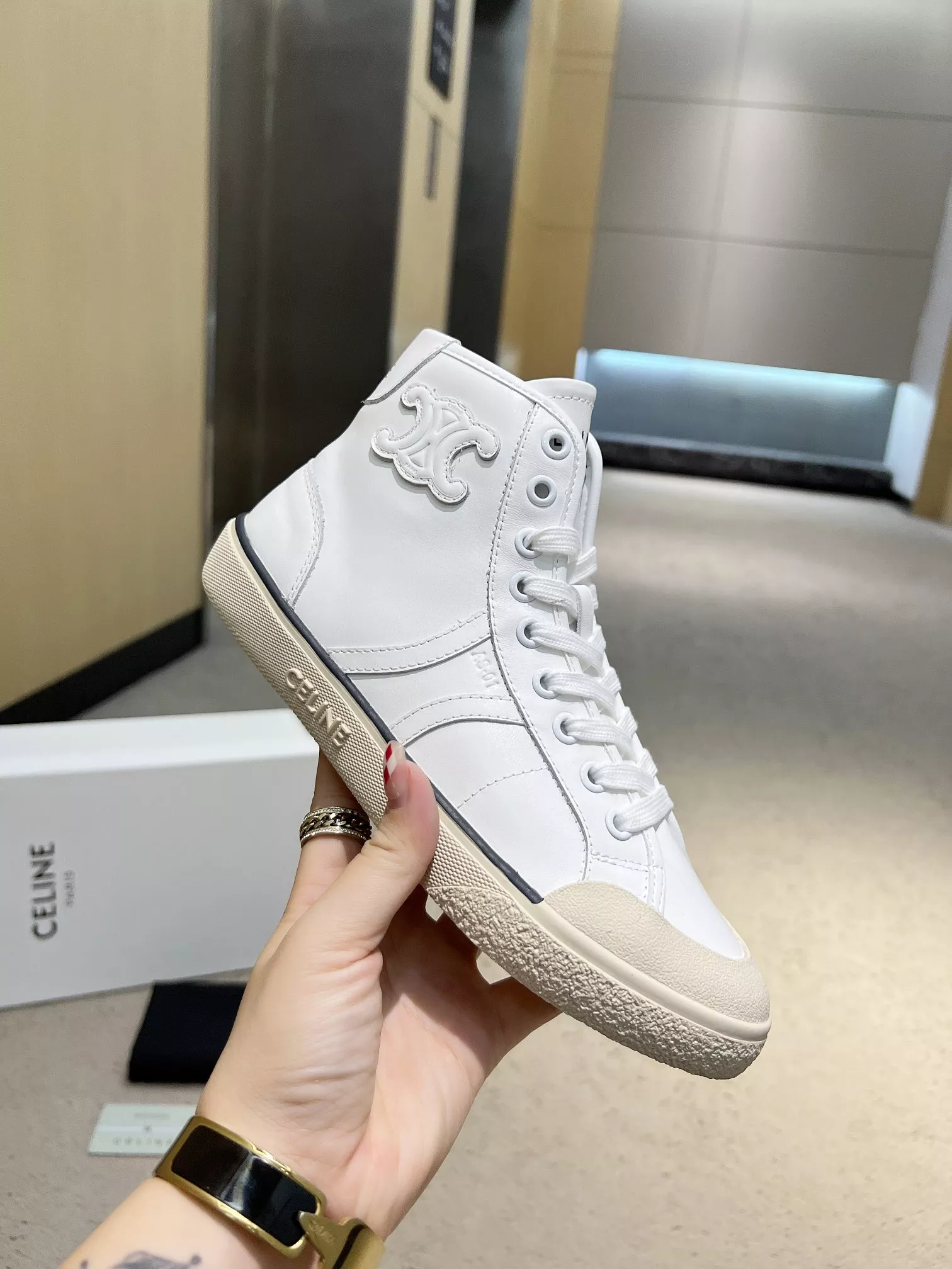 Breathable 9637 Celine High Top Shoes For Men