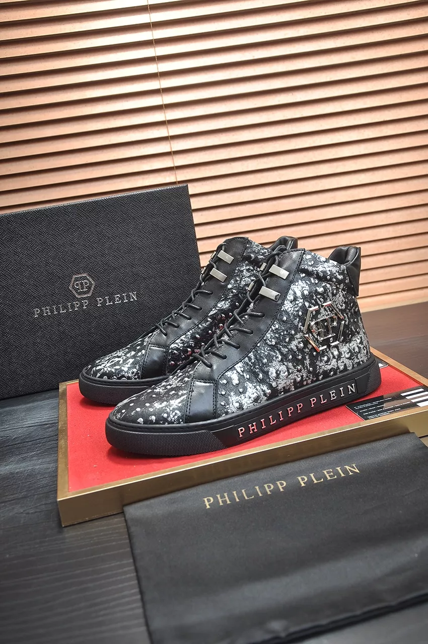 Breathable 9841 Philipp Plein PP High Tops Shoes For Men