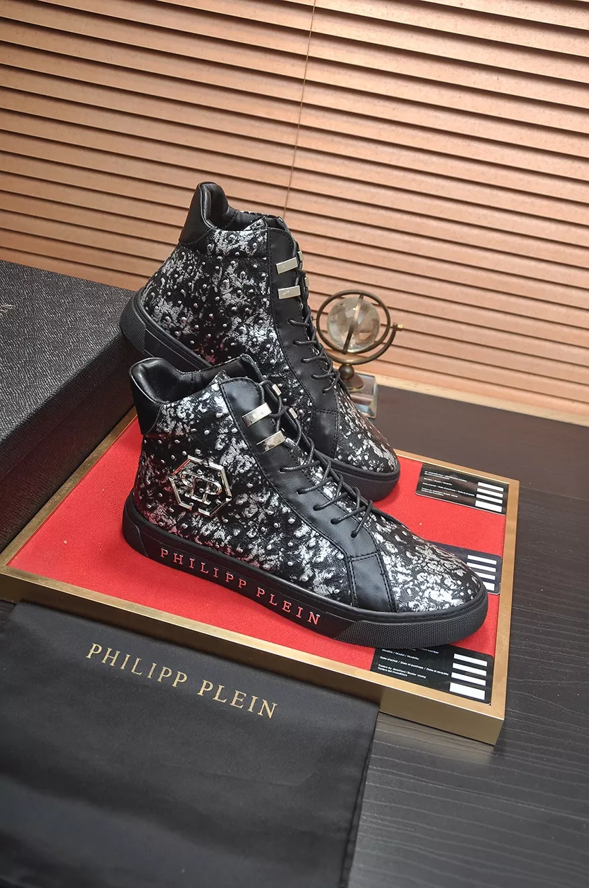 Breathable 9841 Philipp Plein PP High Tops Shoes For Men
