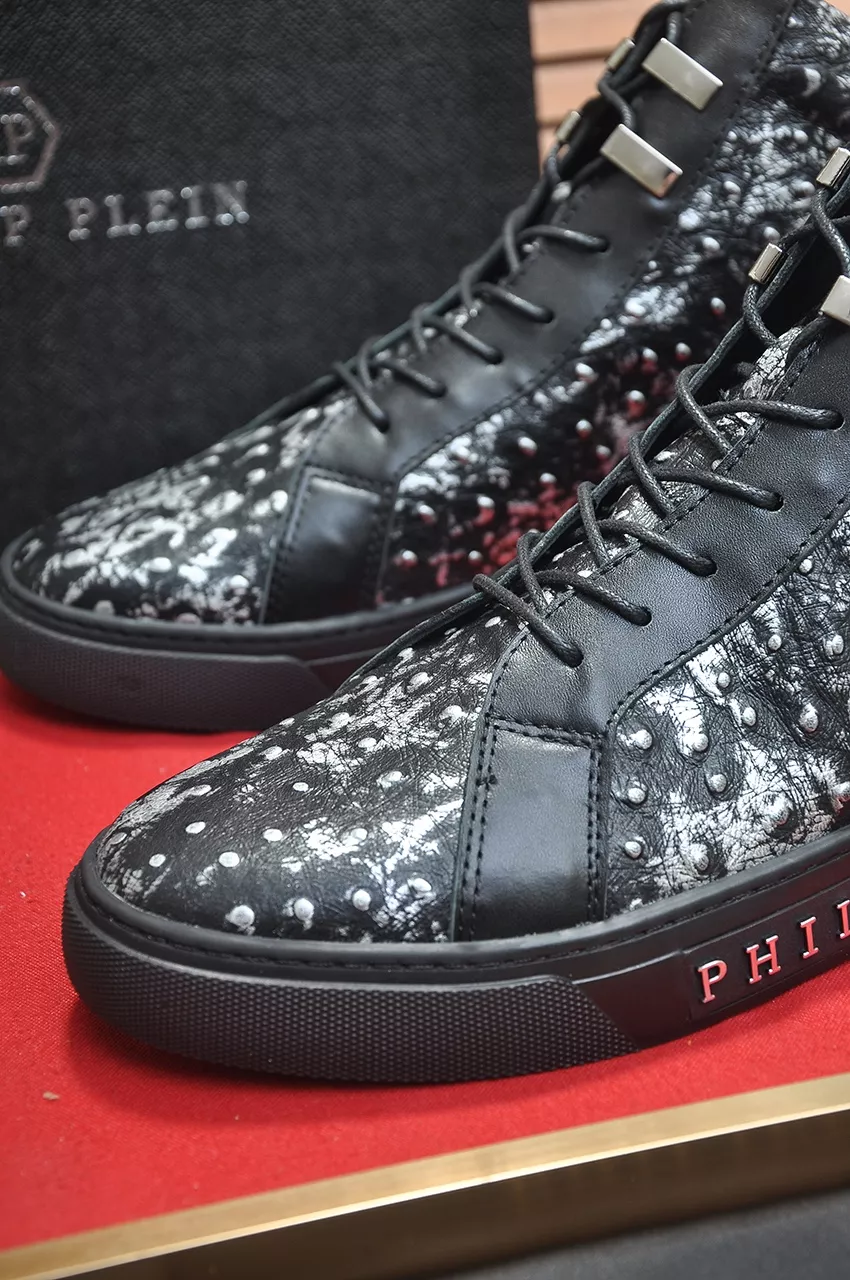 Breathable 9841 Philipp Plein PP High Tops Shoes For Men