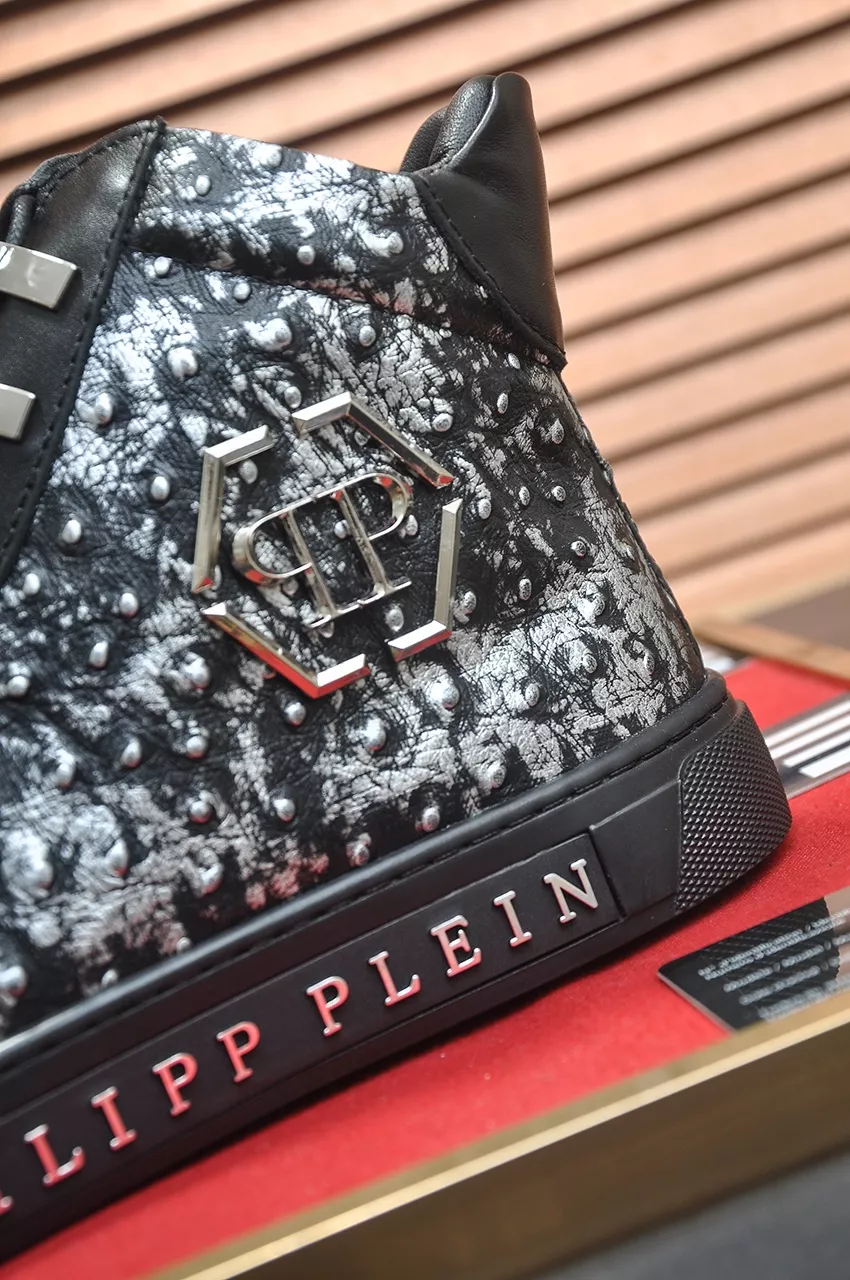 Breathable 9841 Philipp Plein PP High Tops Shoes For Men