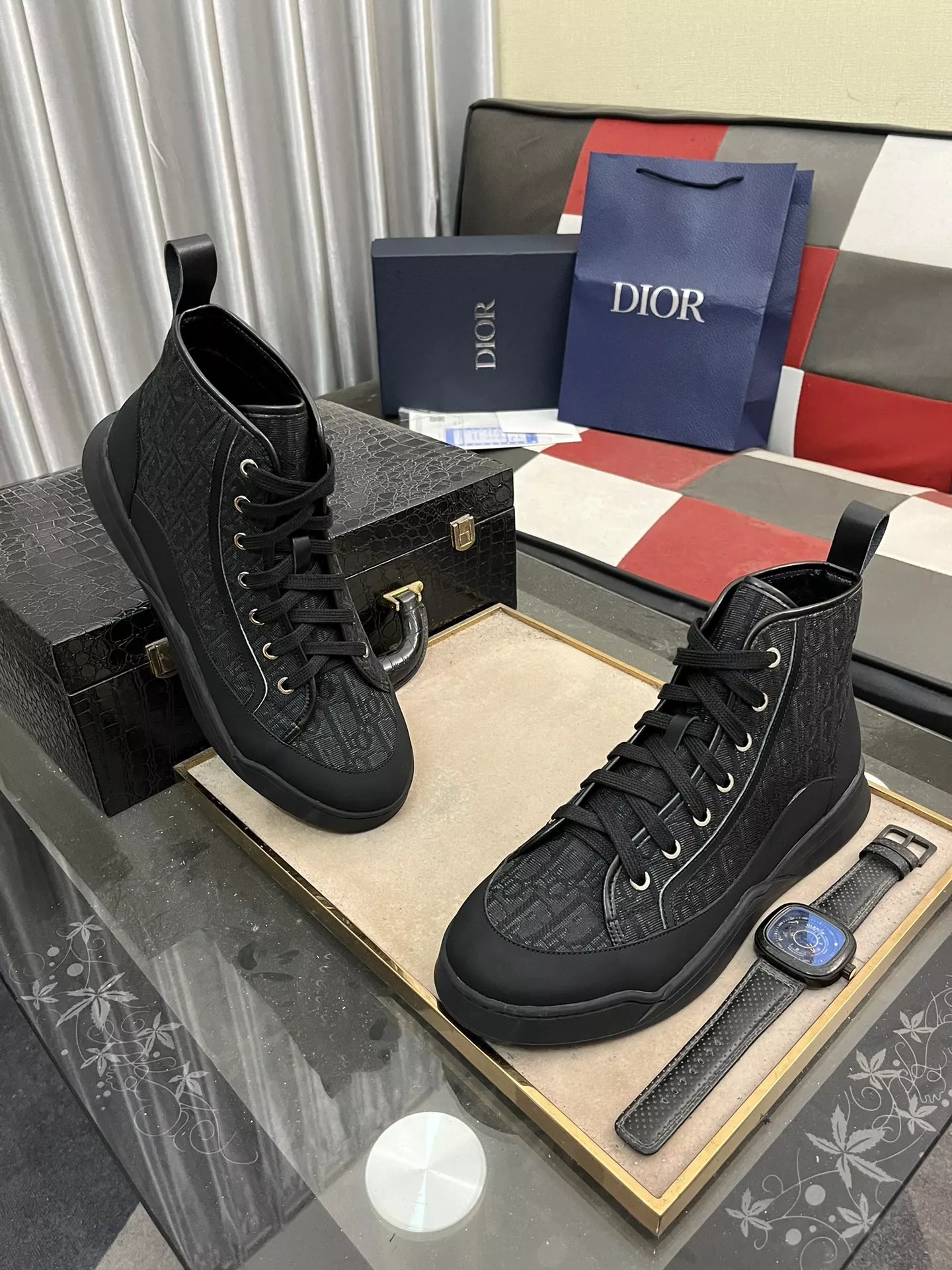Bright 2089 Christian Dior High Top Shoes For Men