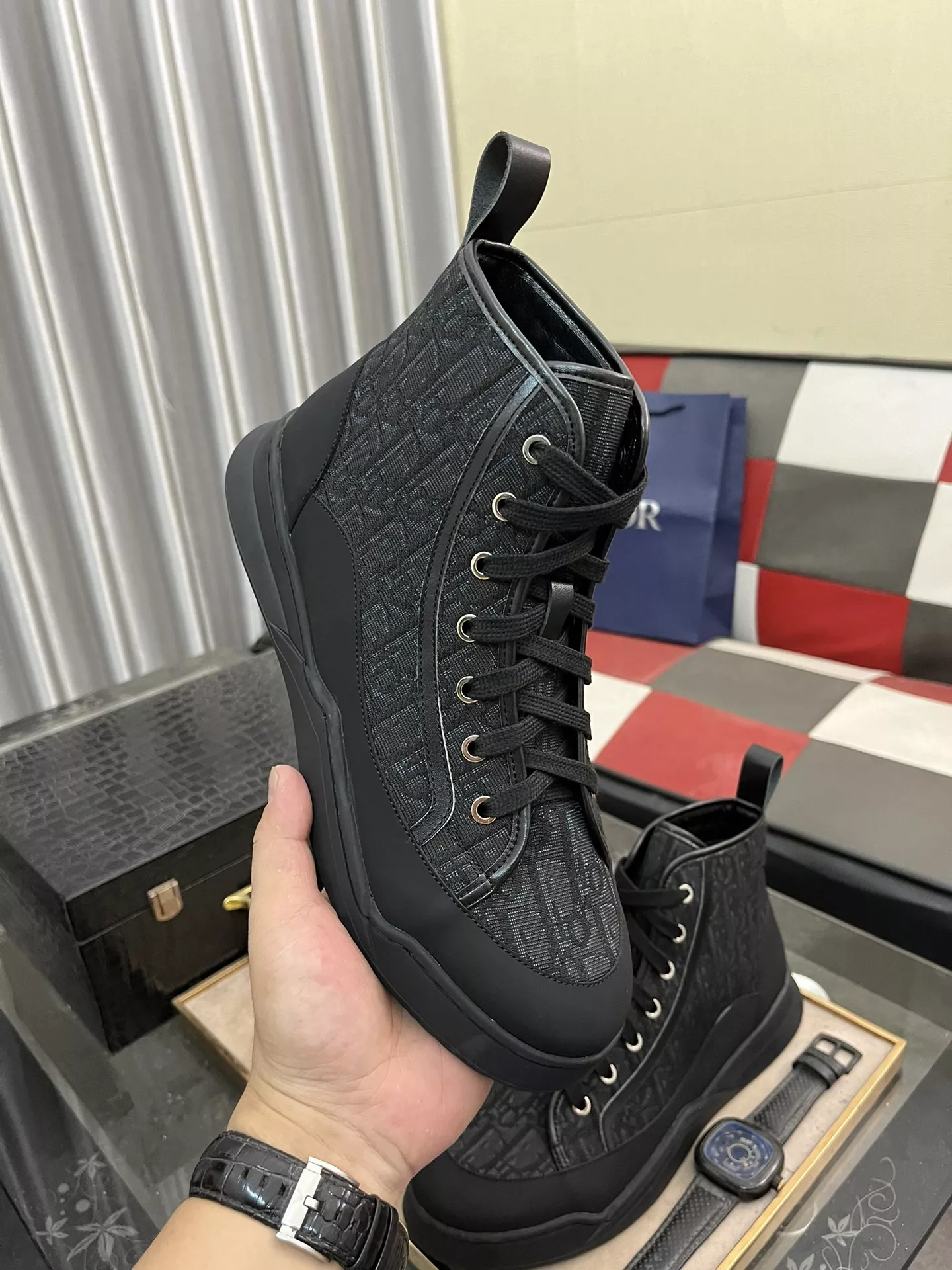 Bright 2089 Christian Dior High Top Shoes For Men