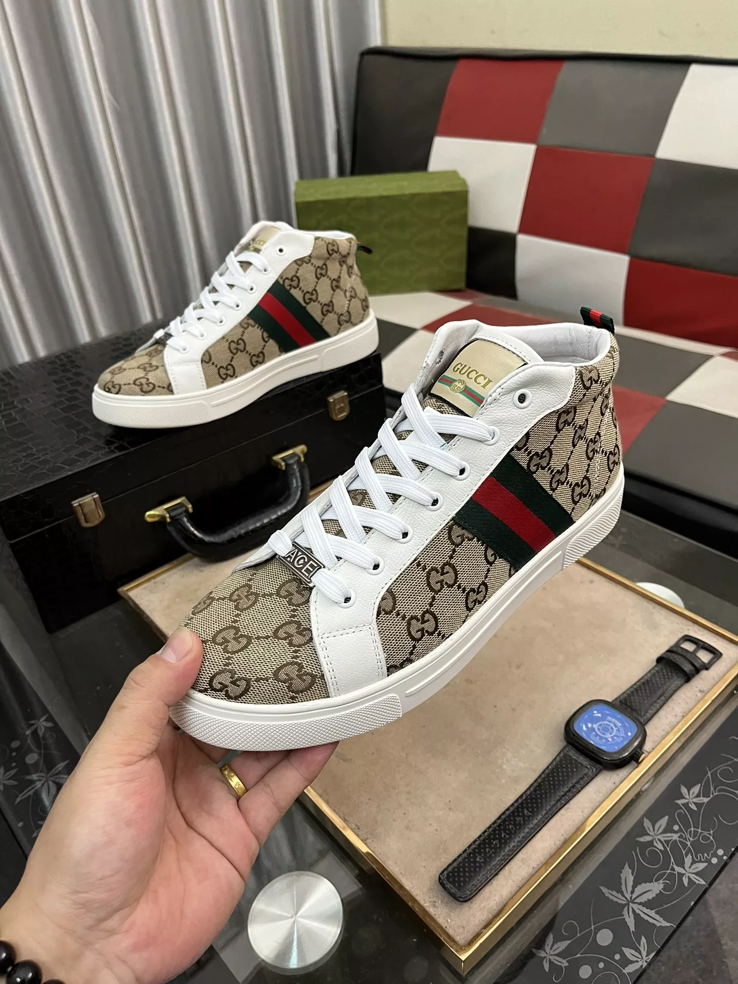 Bright 2364 Gucci High Tops Shoes For Men