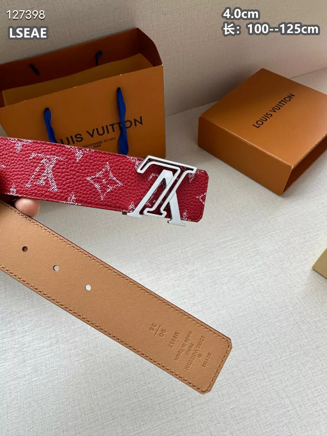 Bright 3044 Louis Vuitton AAA Quality Belts For Men