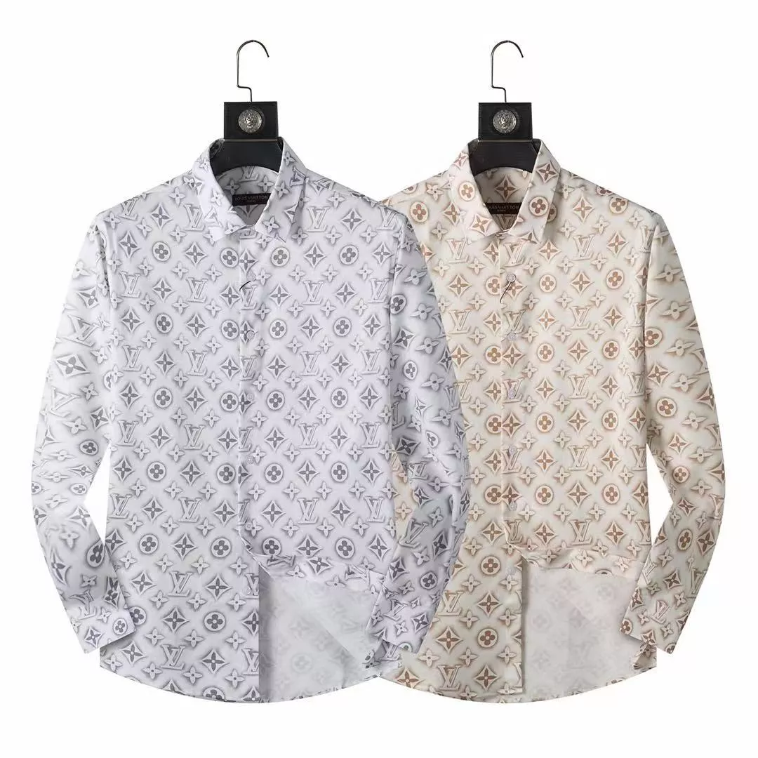 Bright 3640 Louis Vuitton LV Shirts Long Sleeved For Men