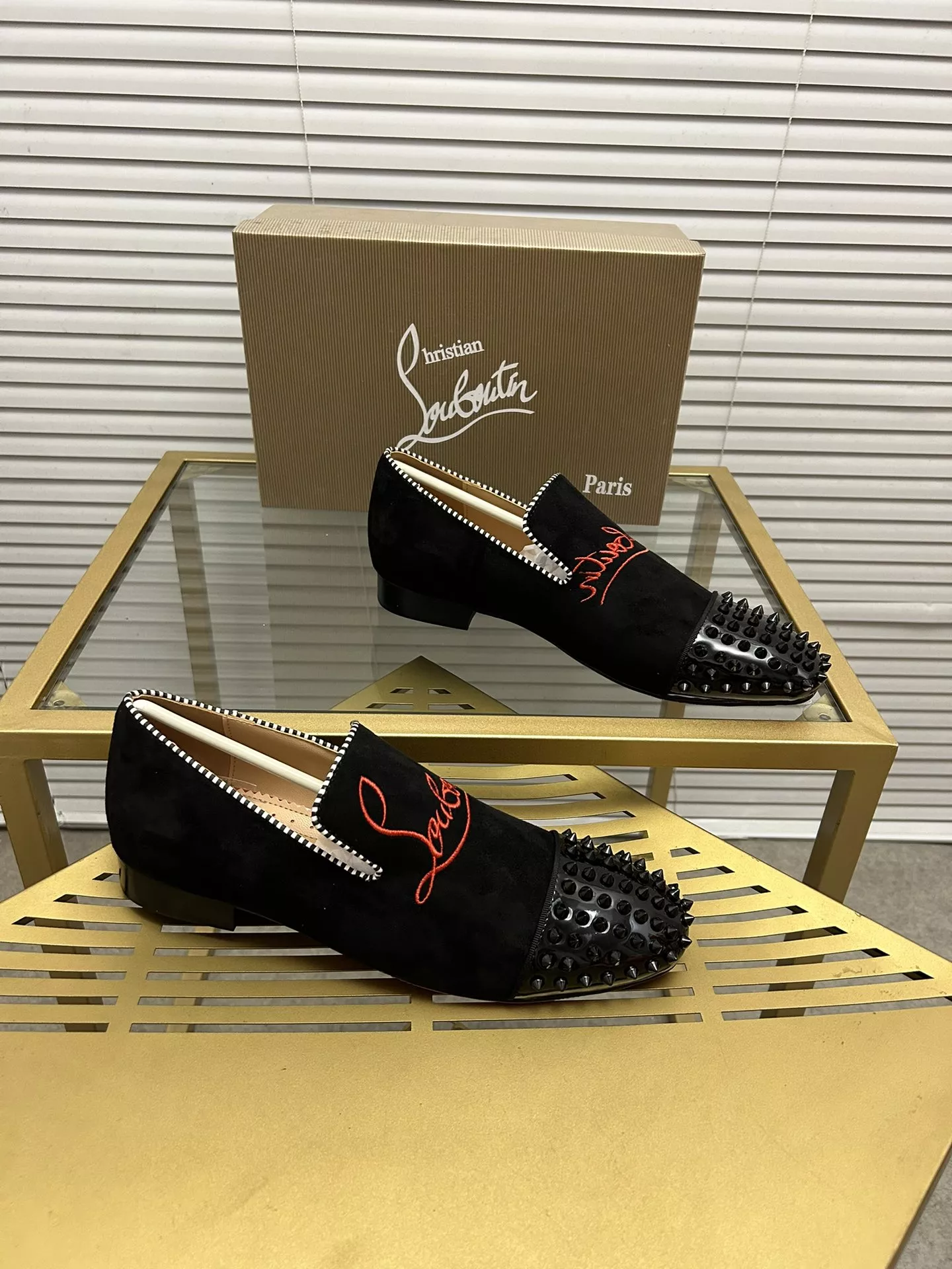 Bright 3855 Christian Louboutin Leather Shoes For Men