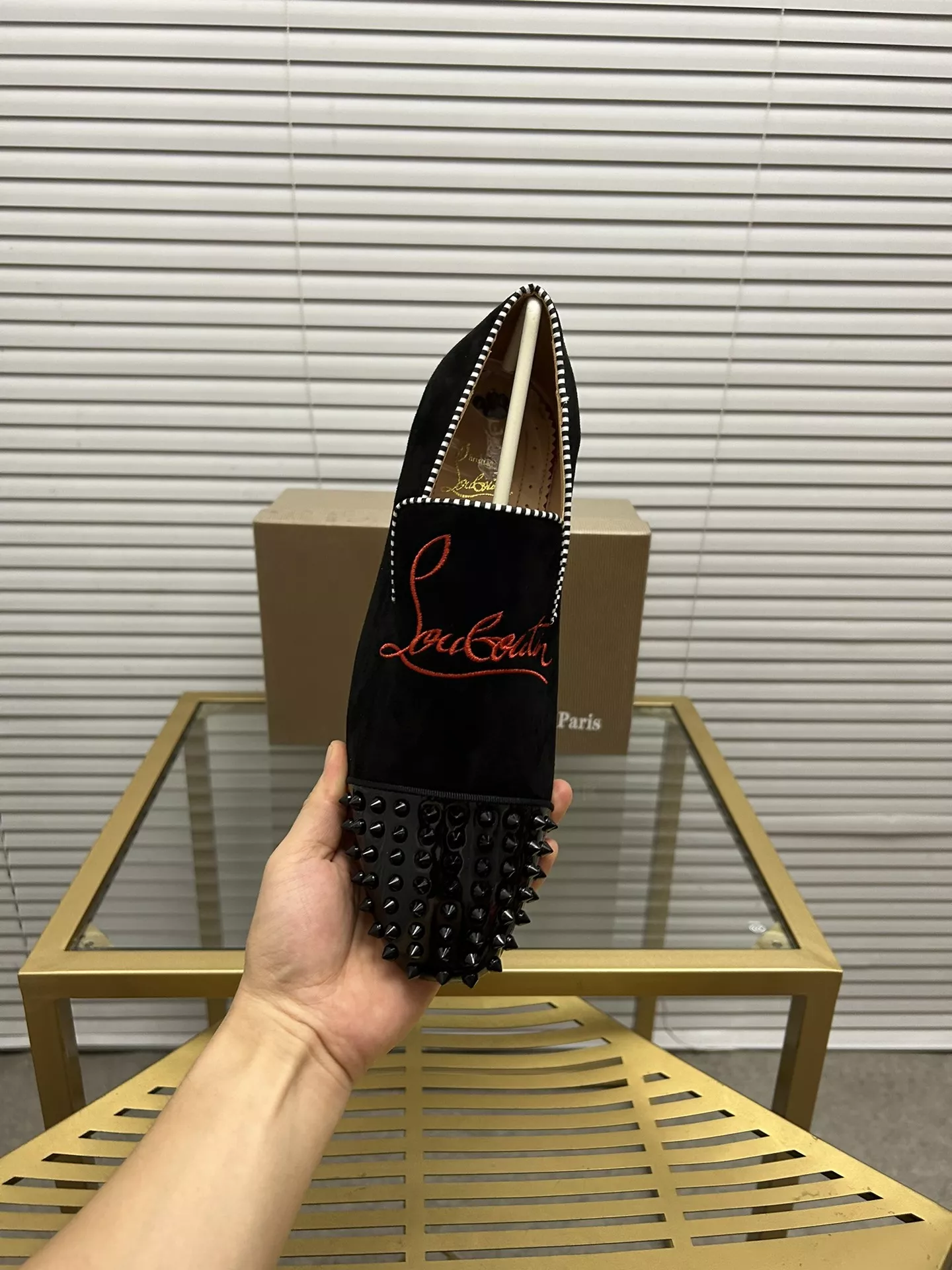 Bright 3855 Christian Louboutin Leather Shoes For Men