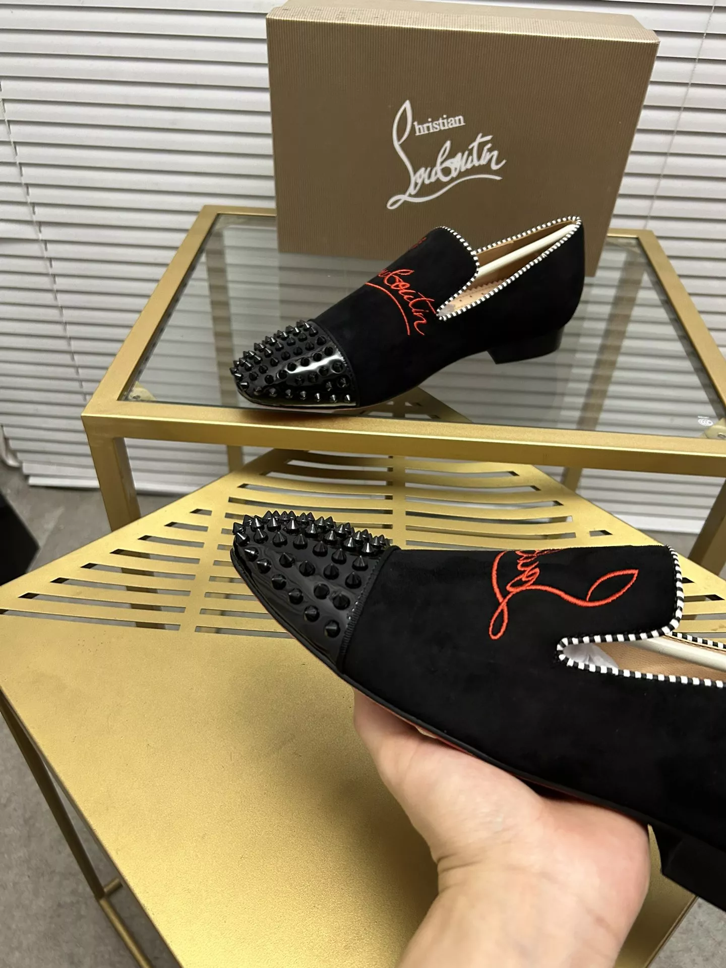 Bright 3855 Christian Louboutin Leather Shoes For Men