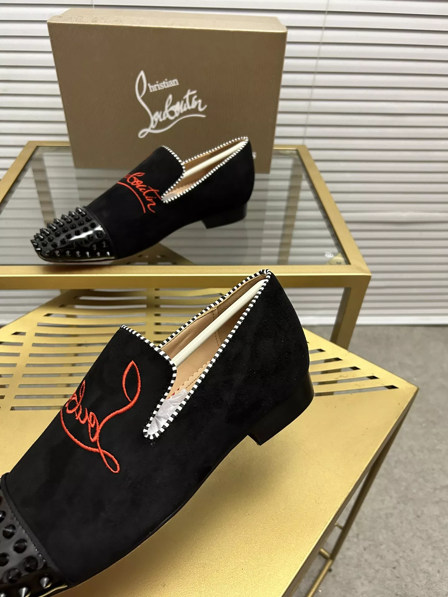 Bright 3855 Christian Louboutin Leather Shoes For Men
