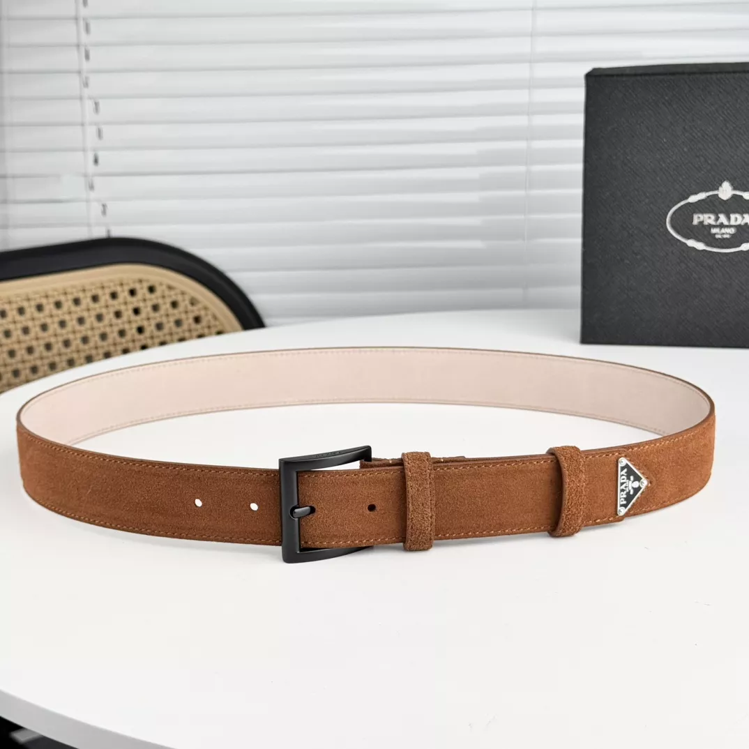 Bright 3922 Prada AAA Quality Belts In 3.5cm For Unisex