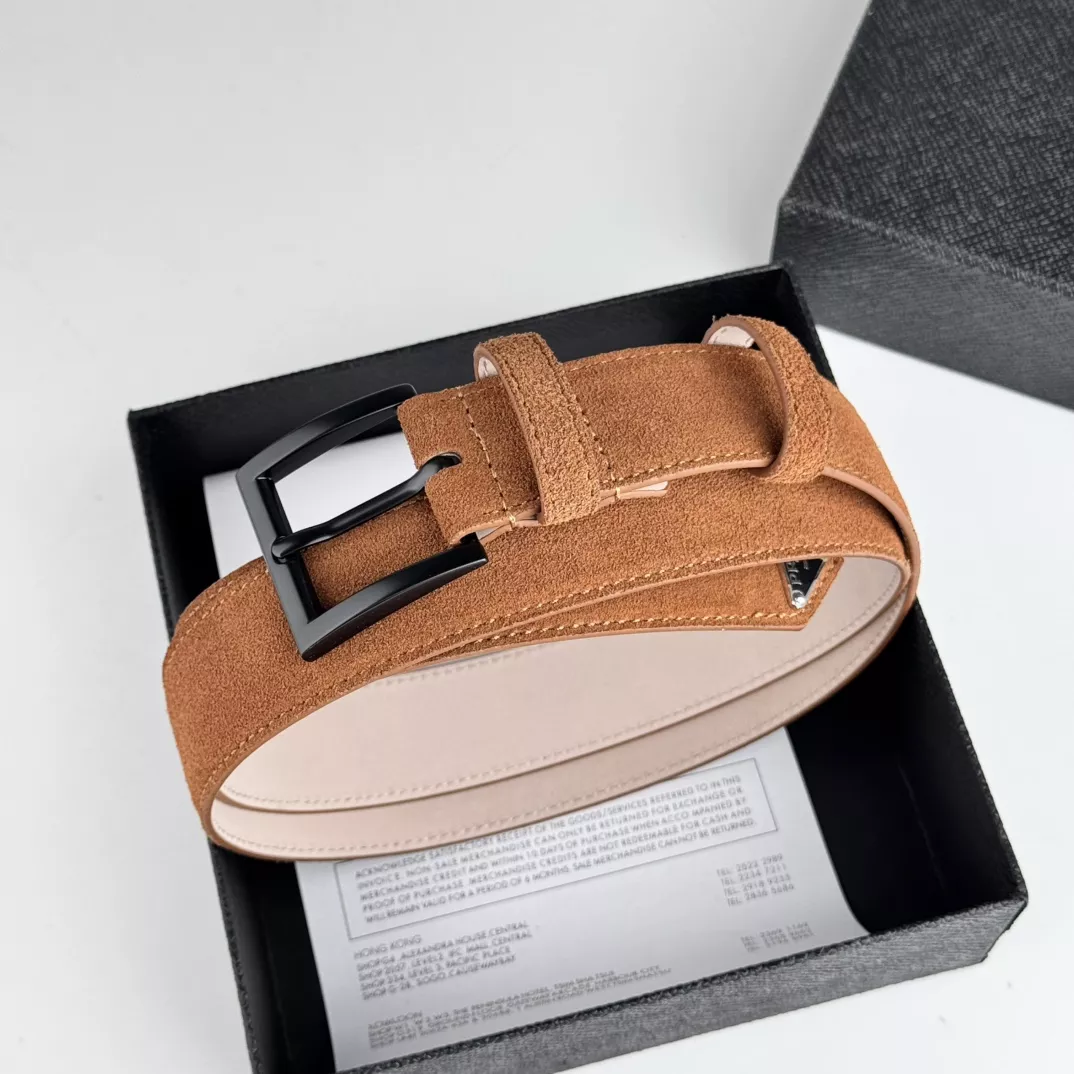 Bright 3922 Prada AAA Quality Belts In 3.5cm For Unisex