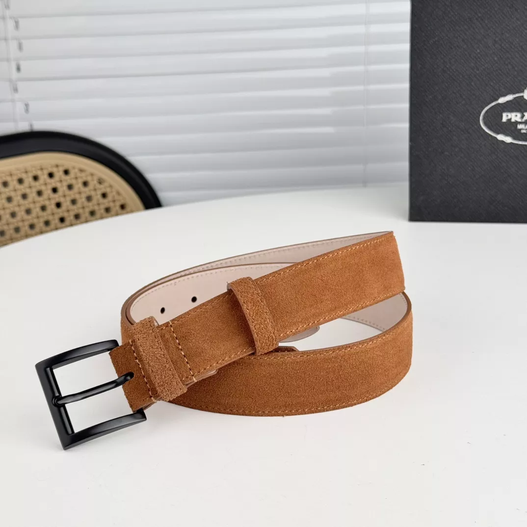 Bright 3922 Prada AAA Quality Belts In 3.5cm For Unisex