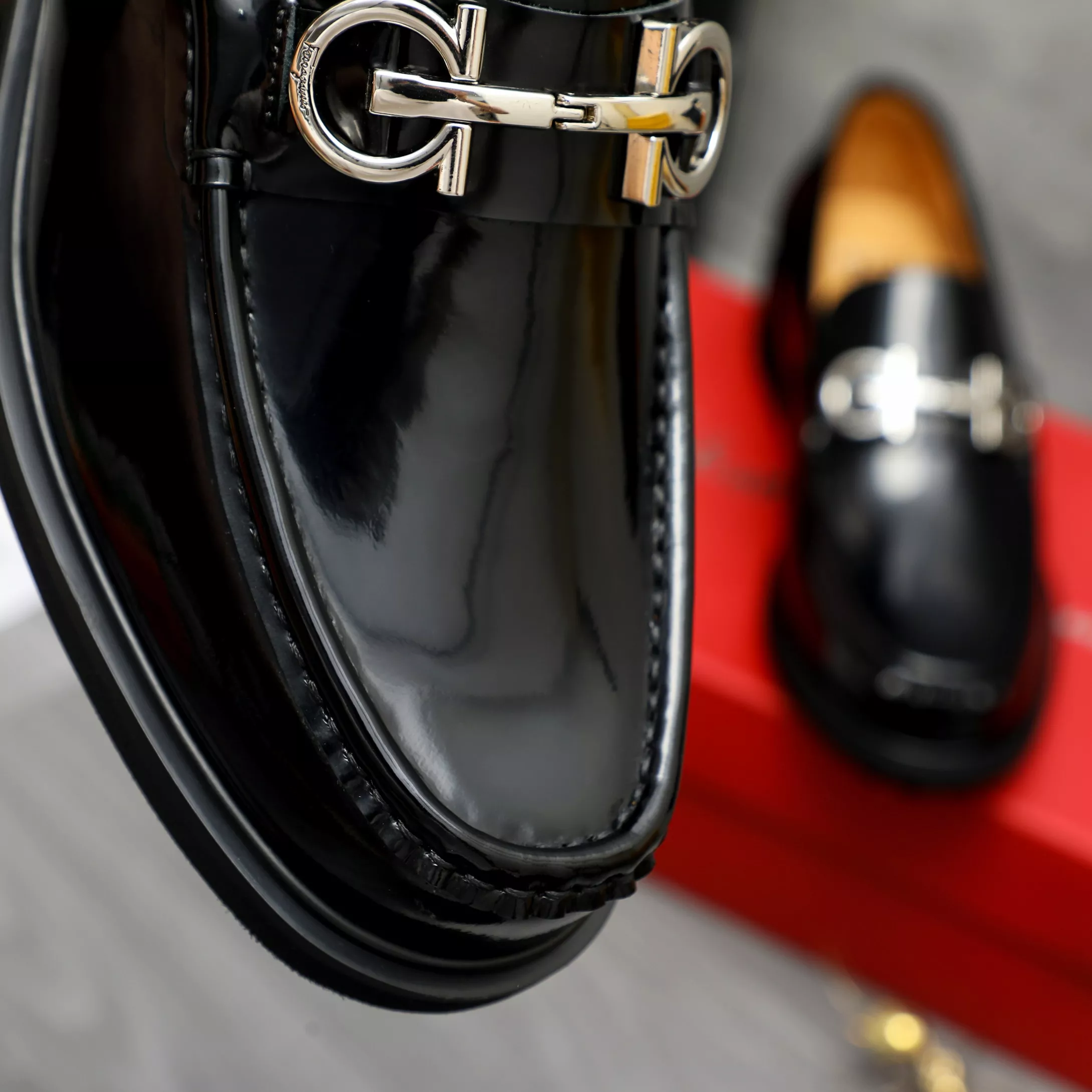 Bright 393 Salvatore Ferragamo Leather Shoes For Men