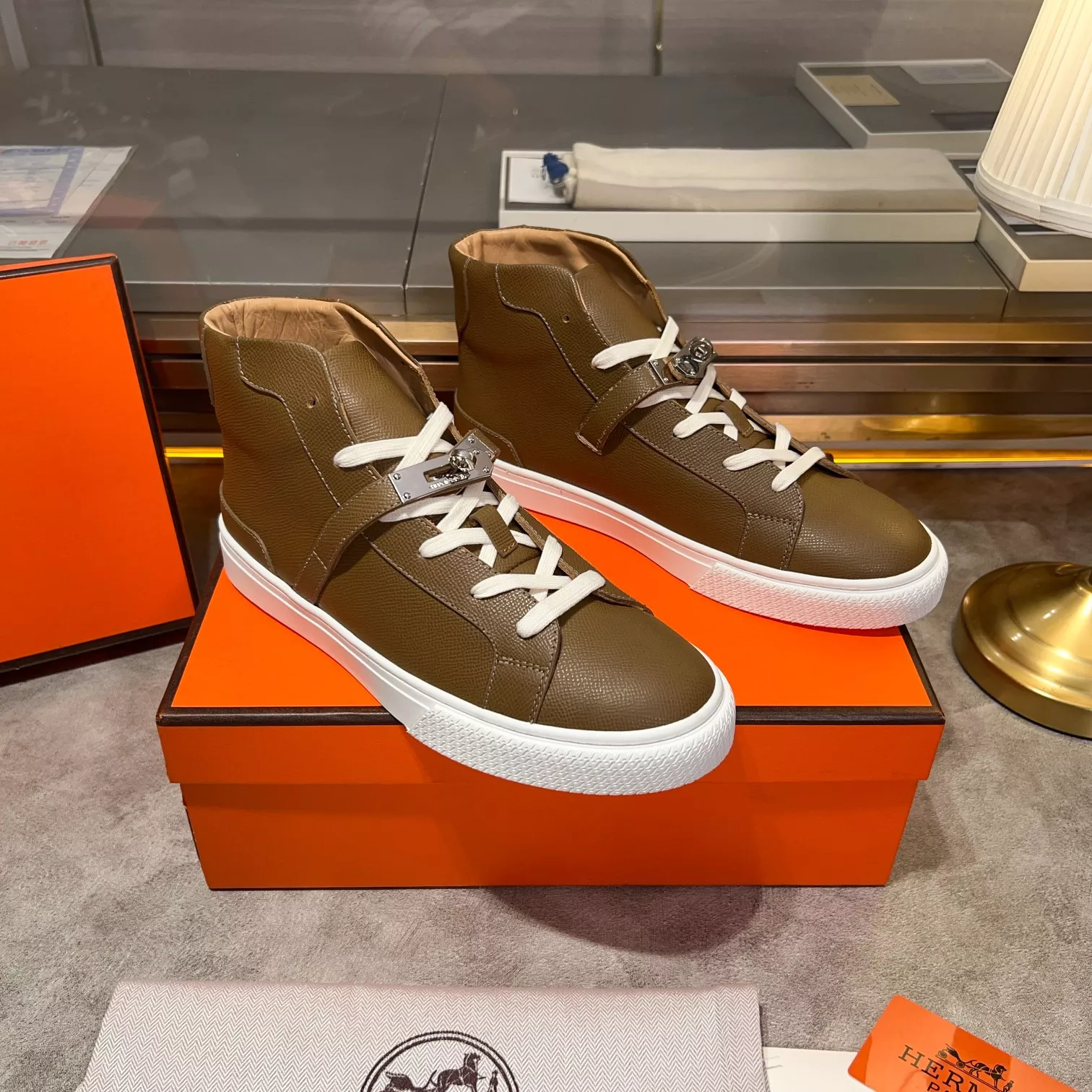 Bright 4268 Hermes High Tops Shoes For Men