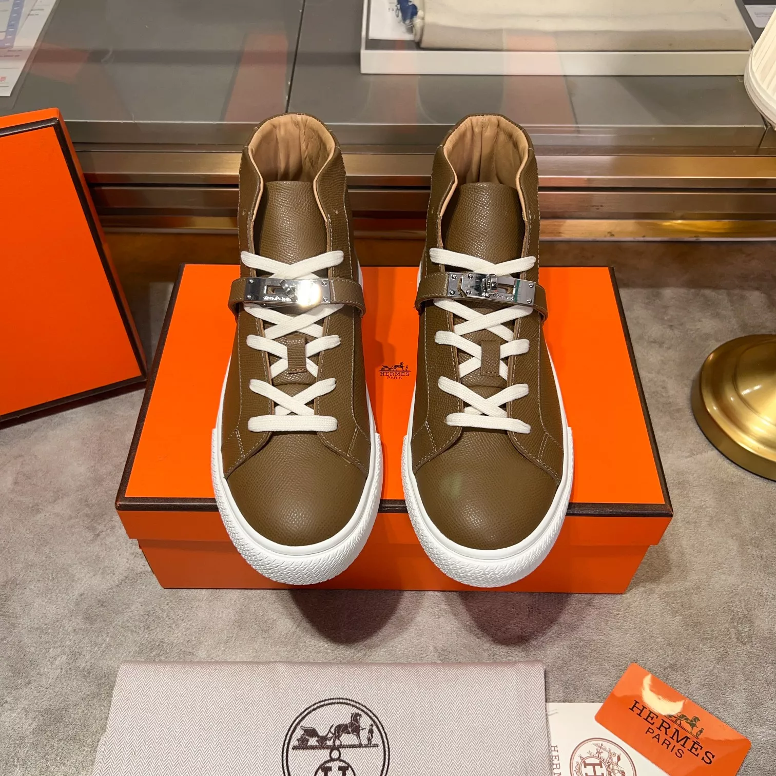 Bright 4268 Hermes High Tops Shoes For Men