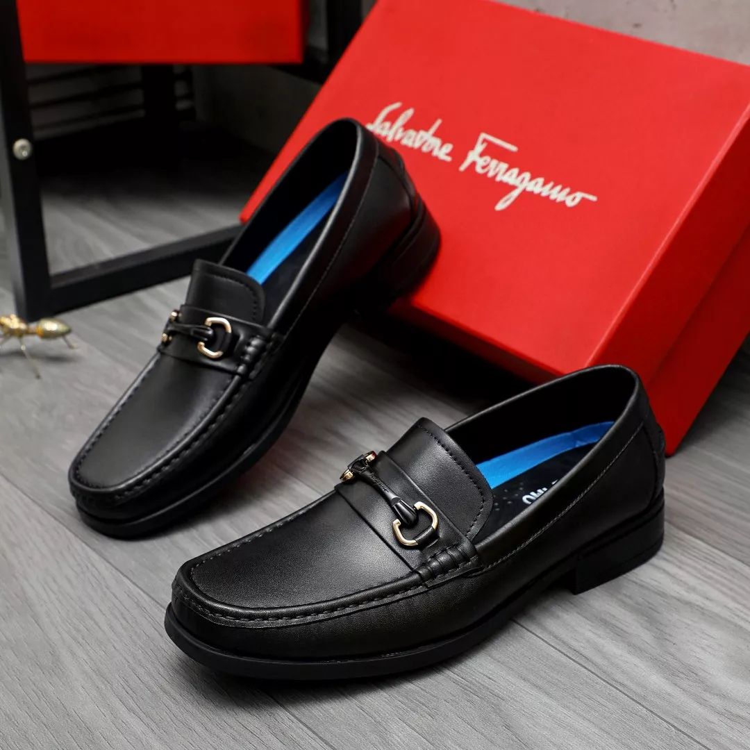 Bright 4655 Salvatore Ferragamo Leather Shoes For Men