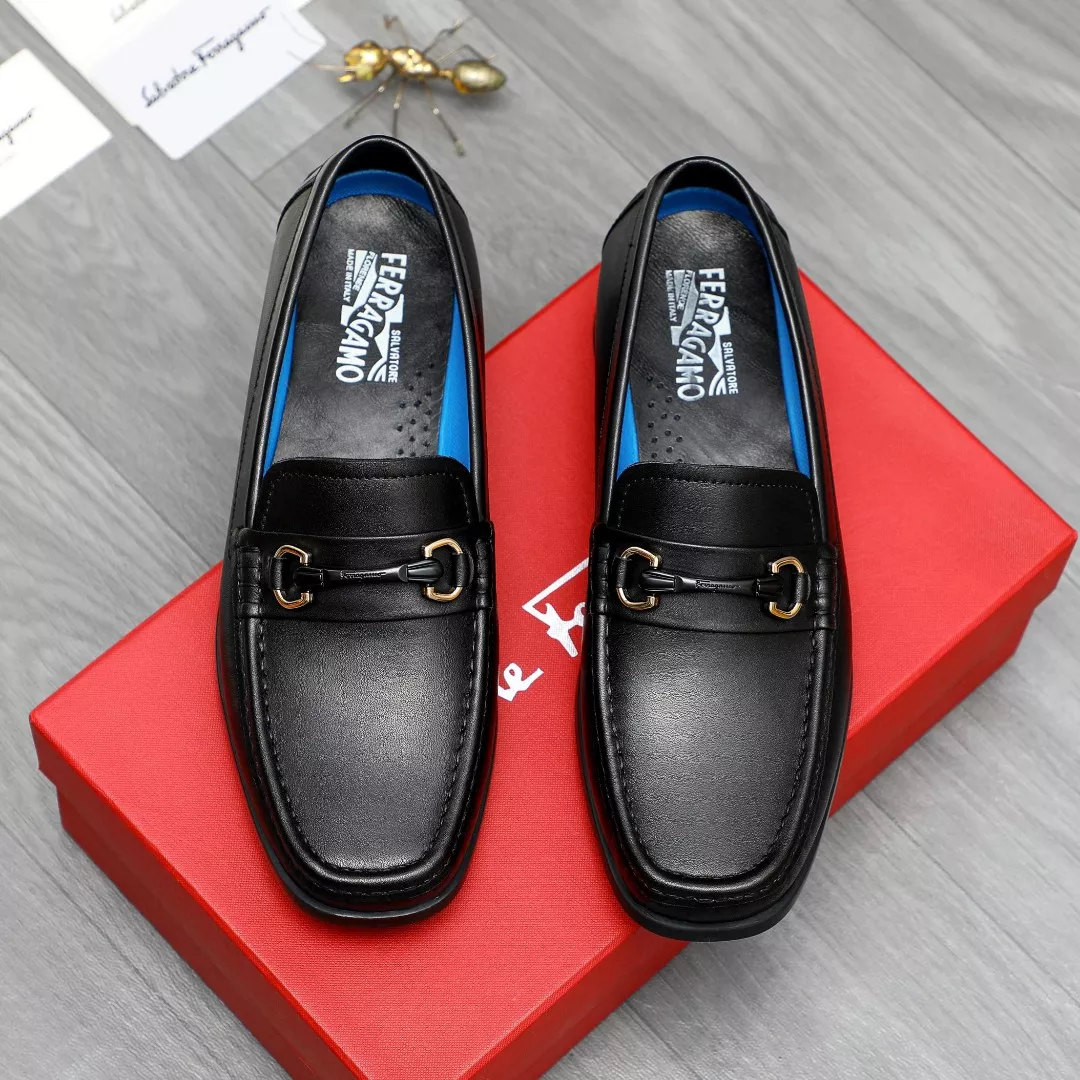 Bright 4655 Salvatore Ferragamo Leather Shoes For Men