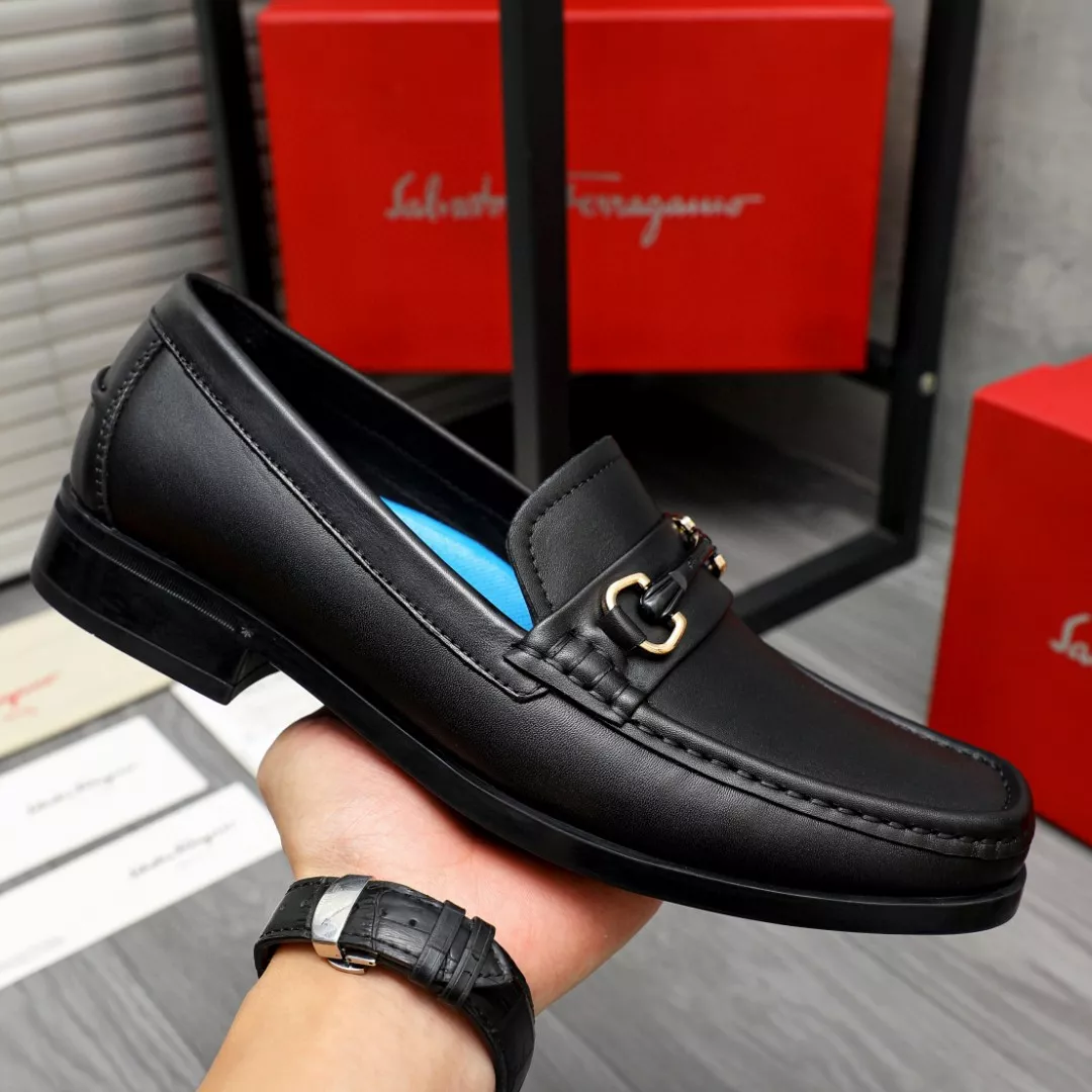 Bright 4655 Salvatore Ferragamo Leather Shoes For Men