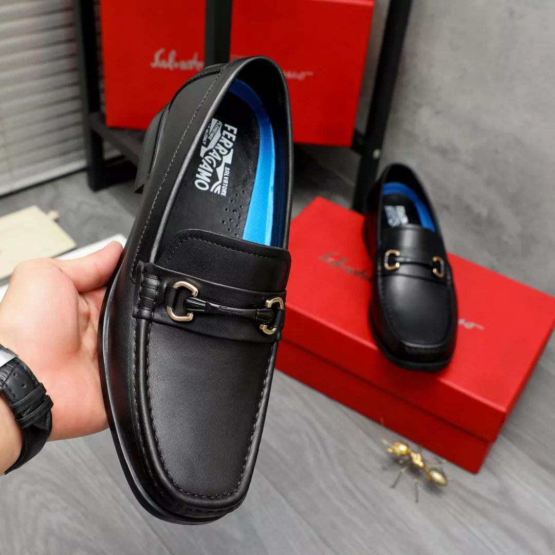 Bright 4655 Salvatore Ferragamo Leather Shoes For Men