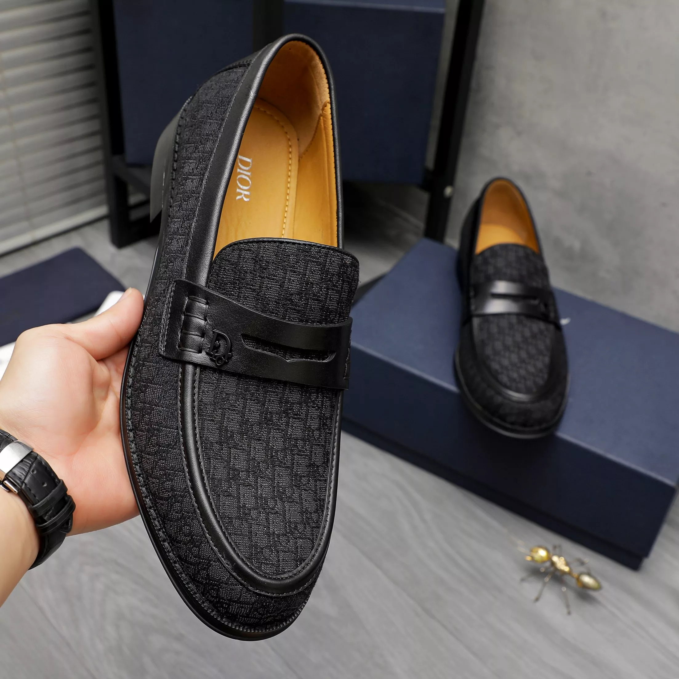 Bright 4669 Christian Dior Leather Shoes For Men