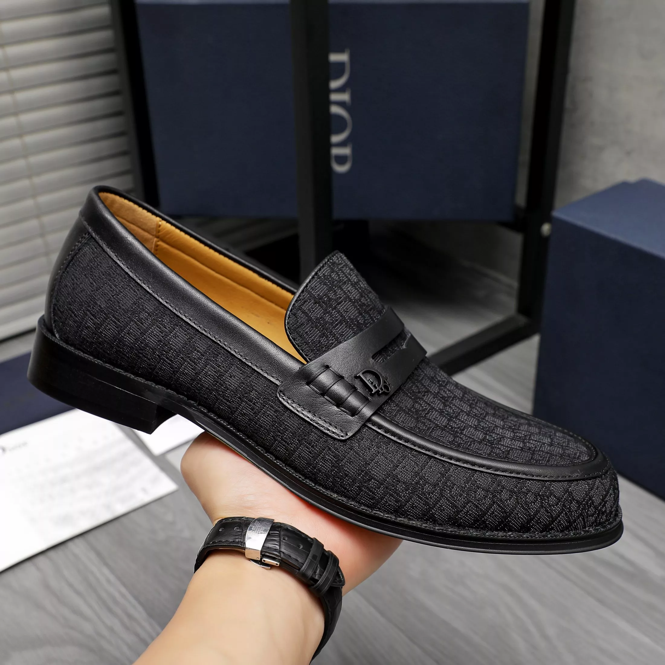 Bright 4669 Christian Dior Leather Shoes For Men