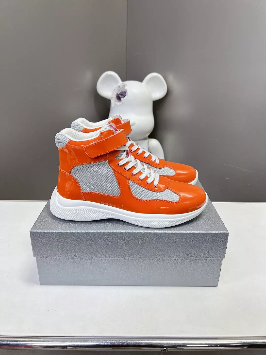 Bright 5374 Prada High Top Shoes For Men
