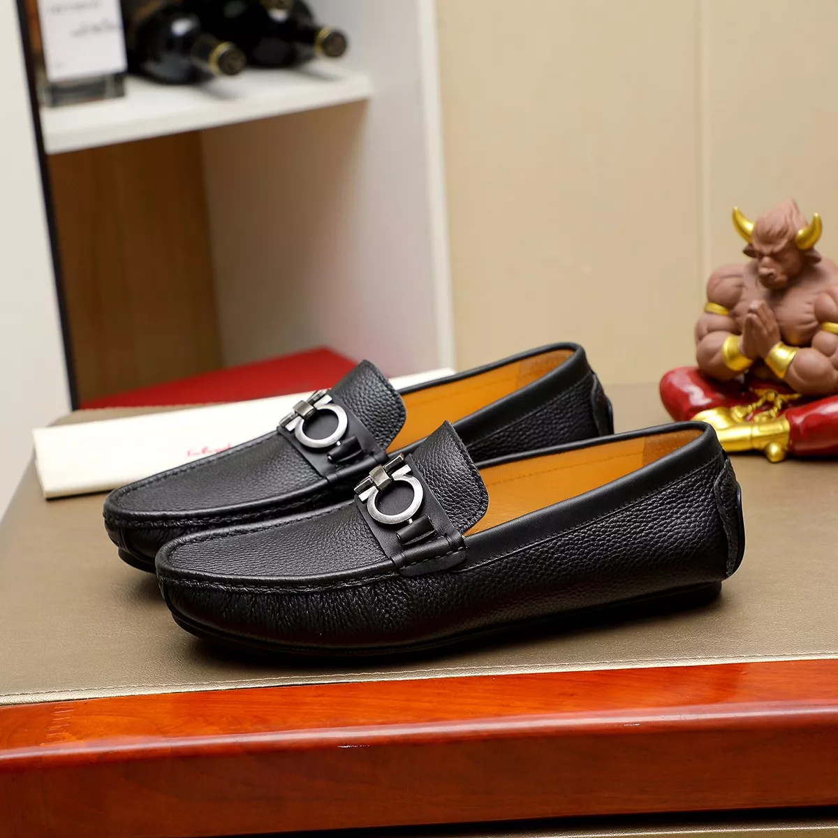 Bright 547 Salvatore Ferragamo Leather Shoes For Men