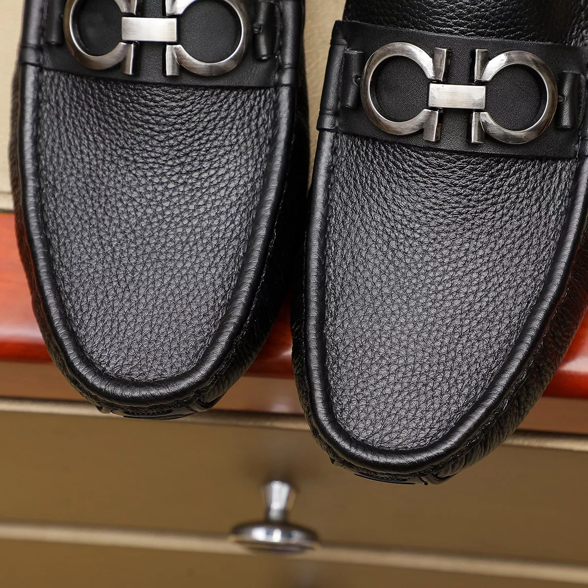 Bright 547 Salvatore Ferragamo Leather Shoes For Men
