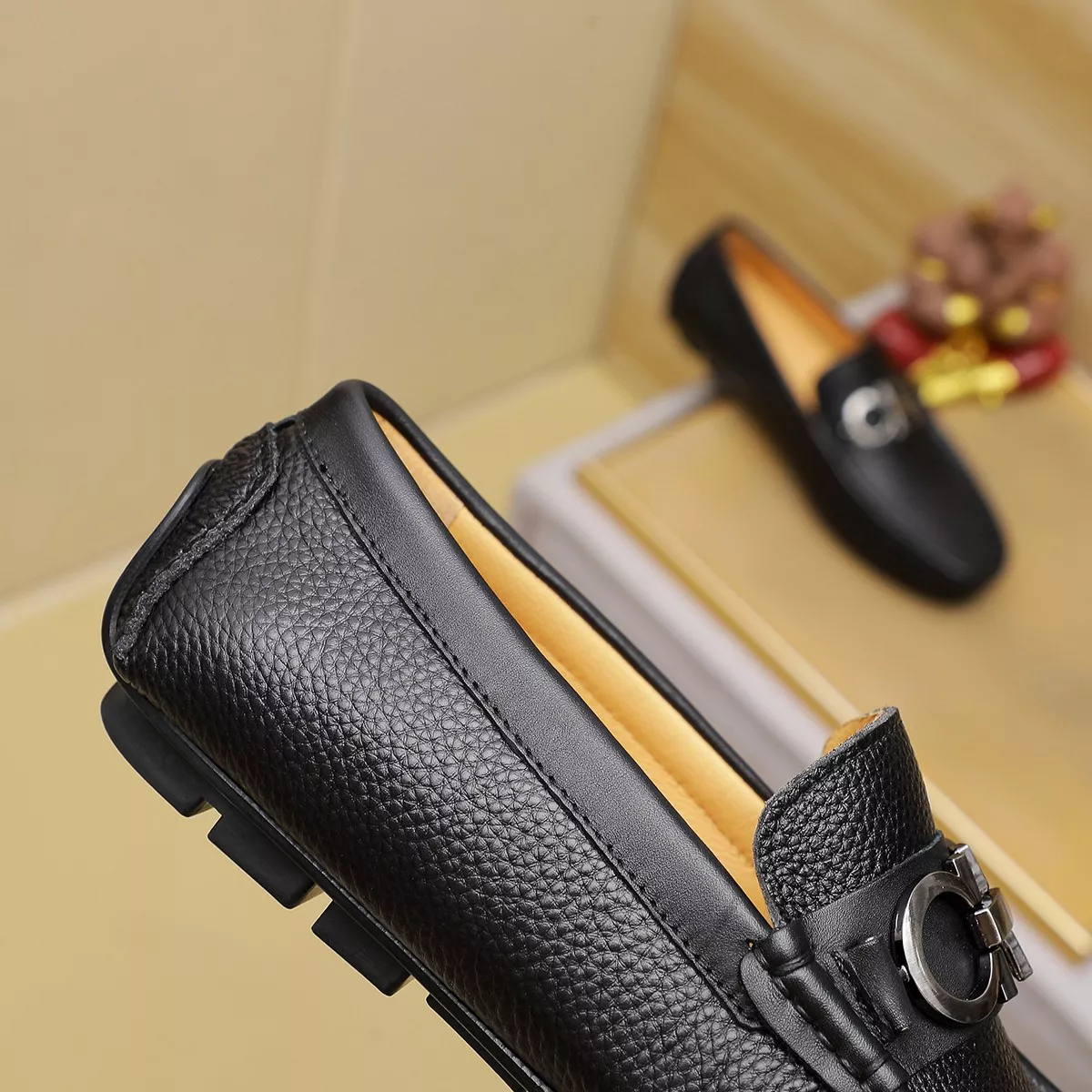 Bright 547 Salvatore Ferragamo Leather Shoes For Men