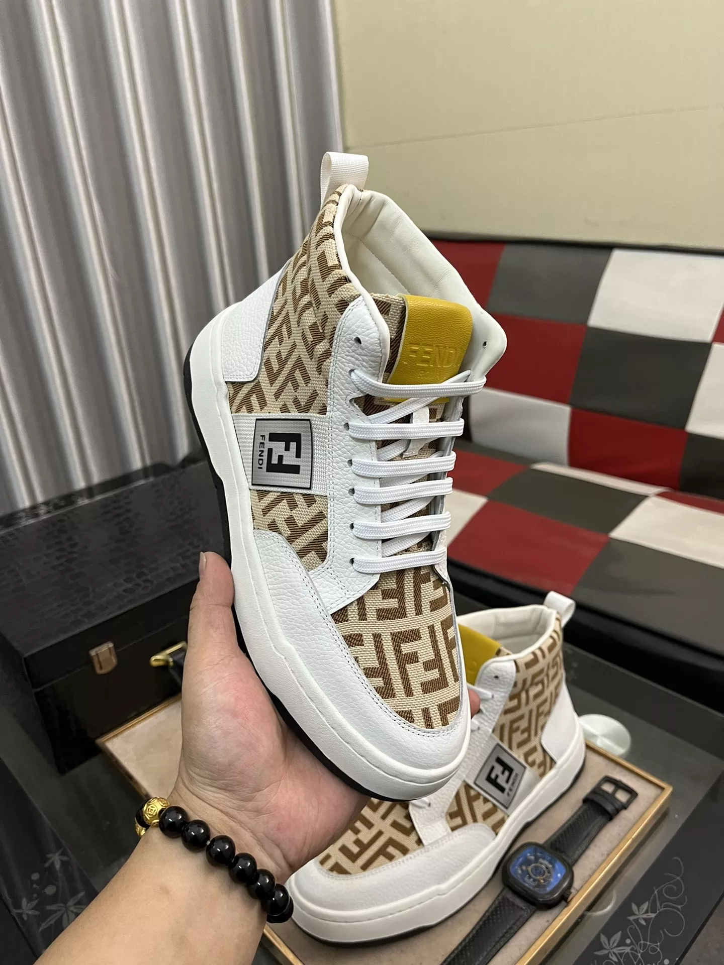 Bright 6629 Fendi High Tops Casual Shoes For Men