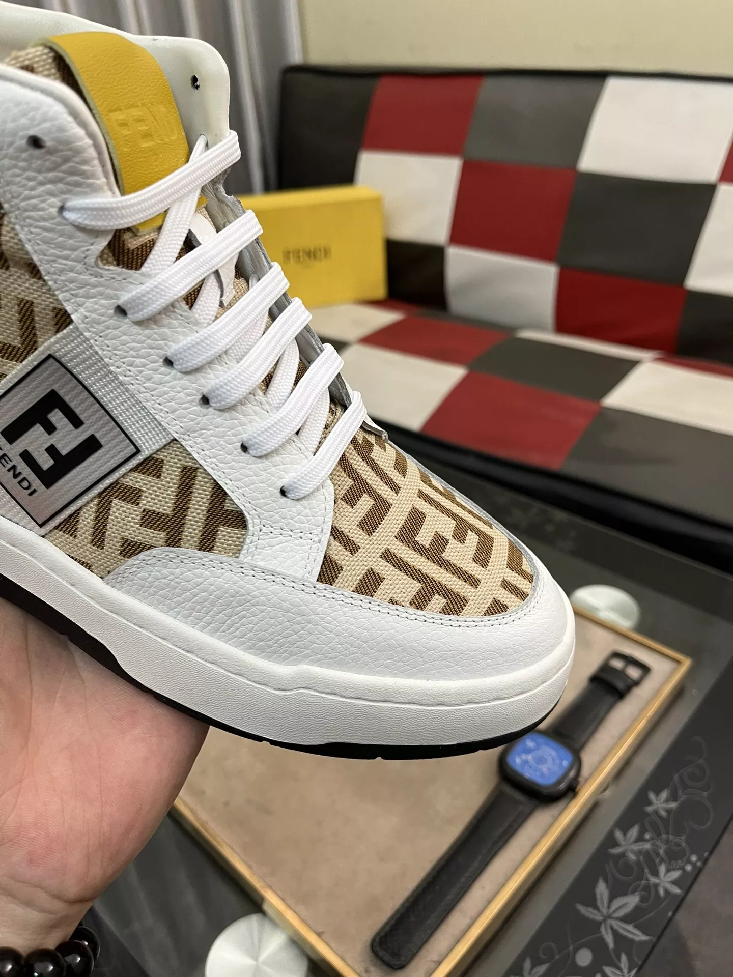 Bright 6629 Fendi High Tops Casual Shoes For Men