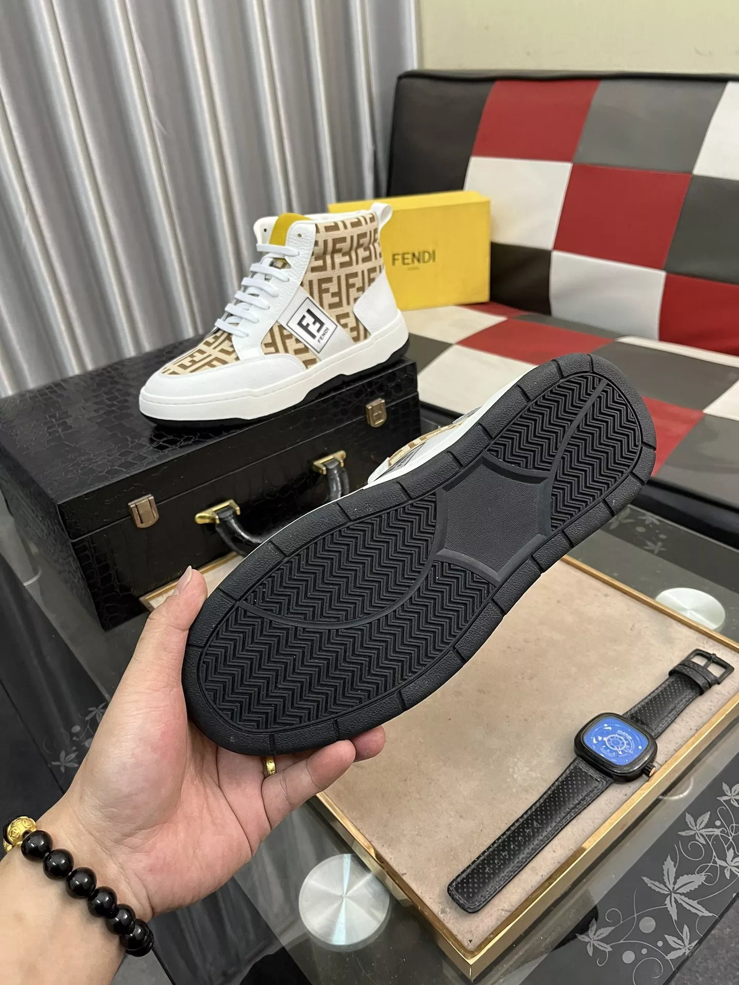 Bright 6629 Fendi High Tops Casual Shoes For Men
