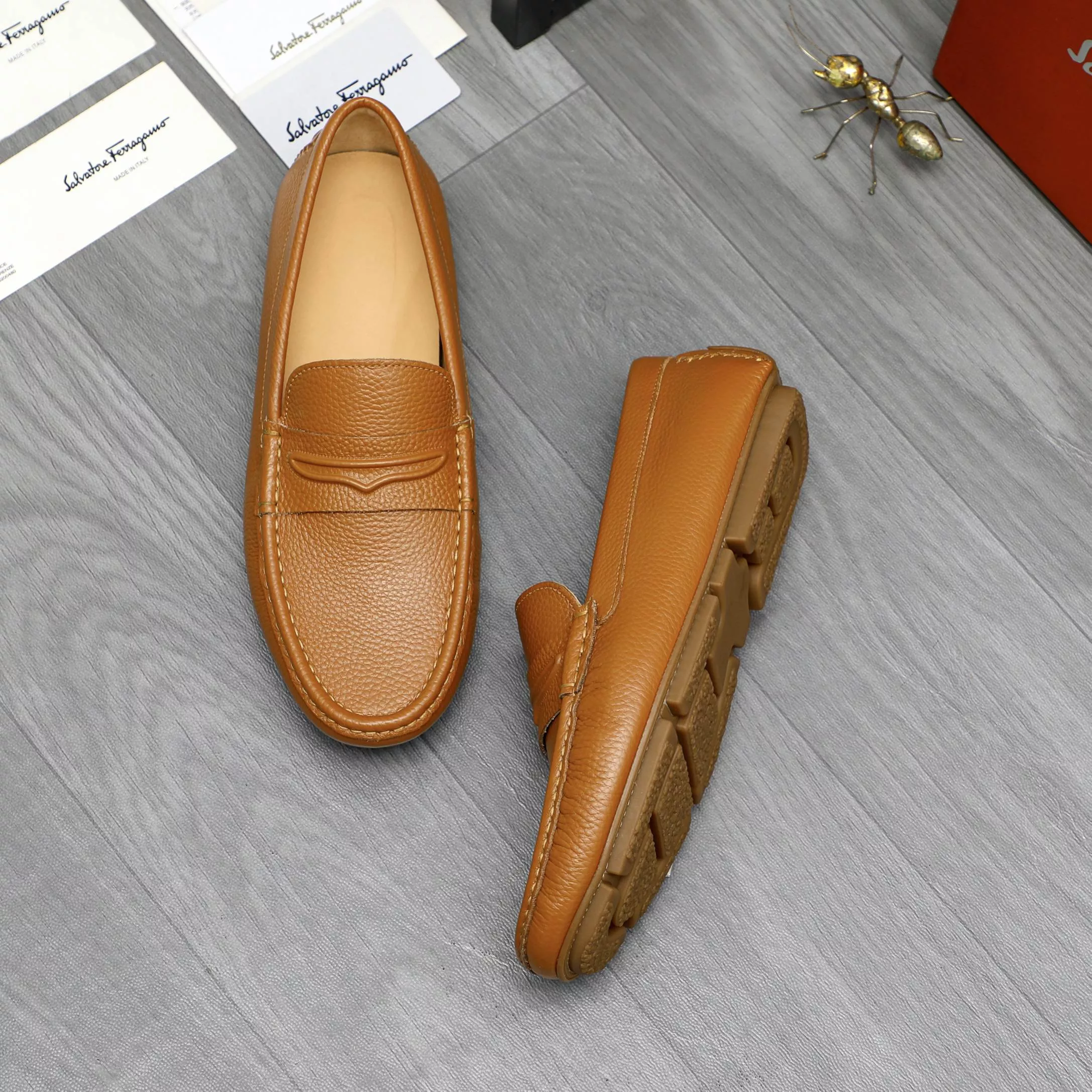 Bright 667 Salvatore Ferragamo Leather Shoes For Men