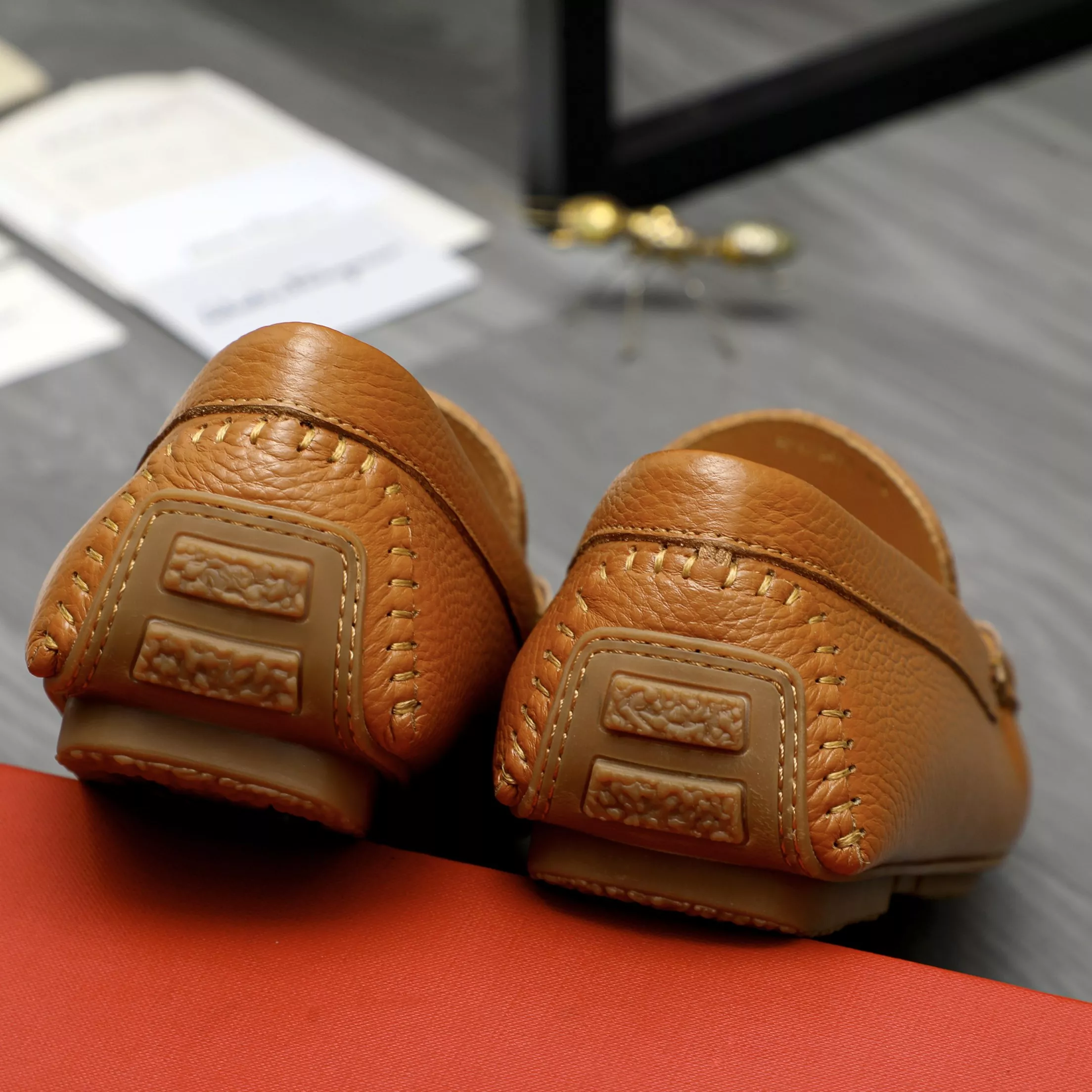 Bright 667 Salvatore Ferragamo Leather Shoes For Men