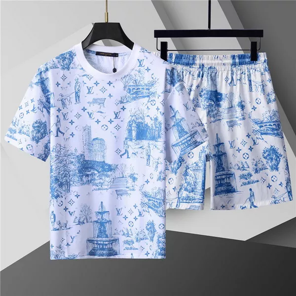 Bright 7596 Louis Vuitton LV Tracksuits Short Sleeved For Men