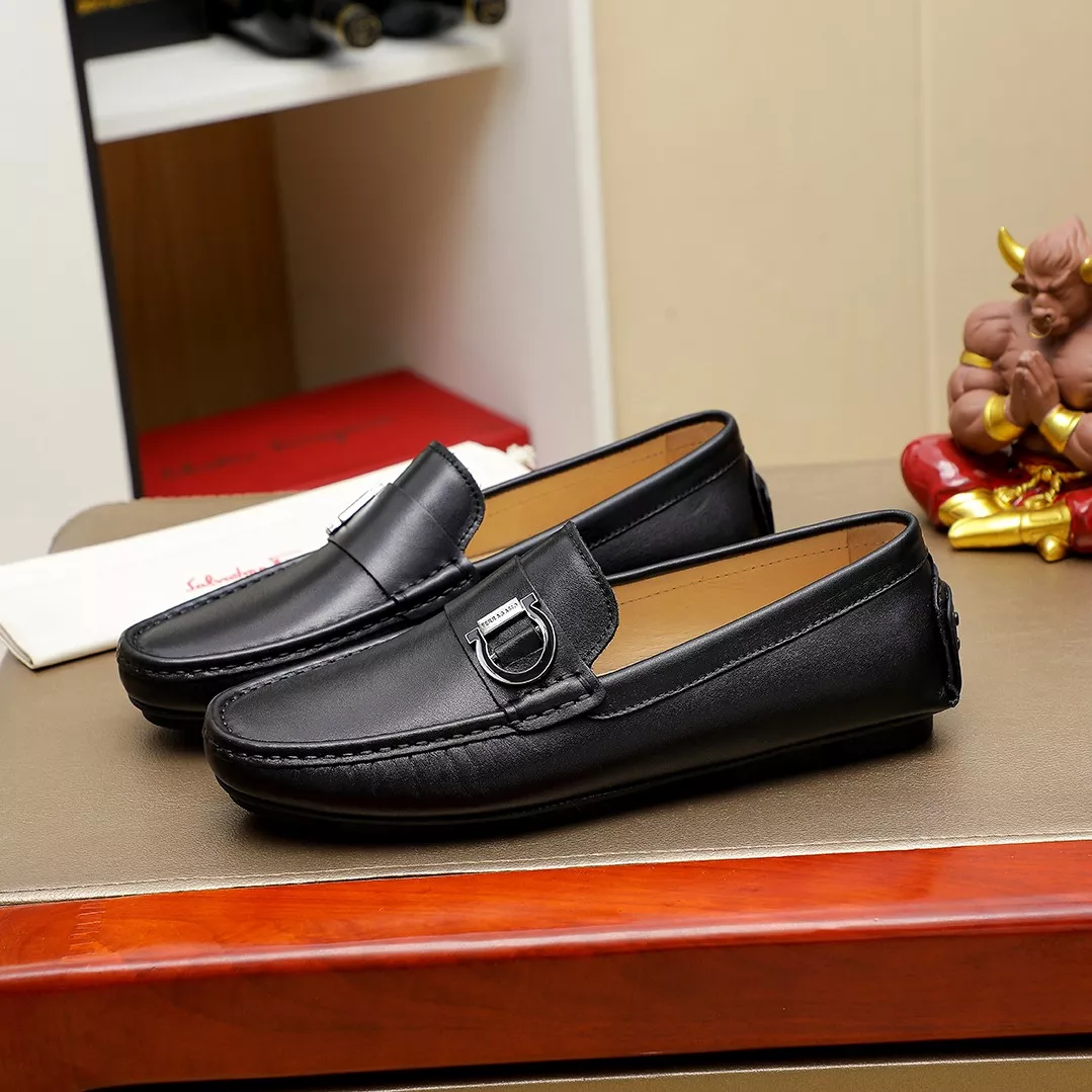 Bright 7931 Salvatore Ferragamo Leather Shoes For Men