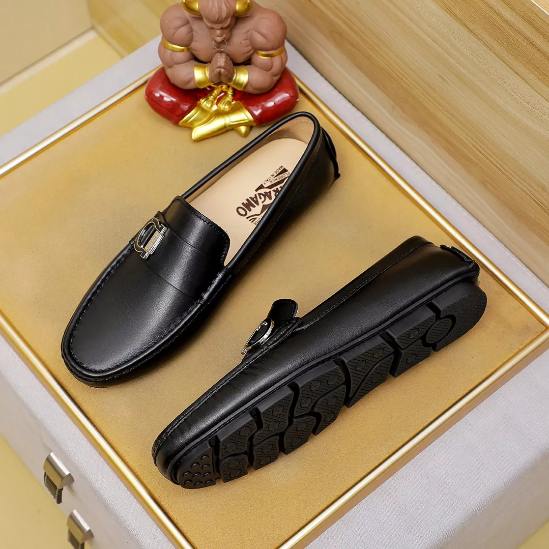 Bright 7931 Salvatore Ferragamo Leather Shoes For Men