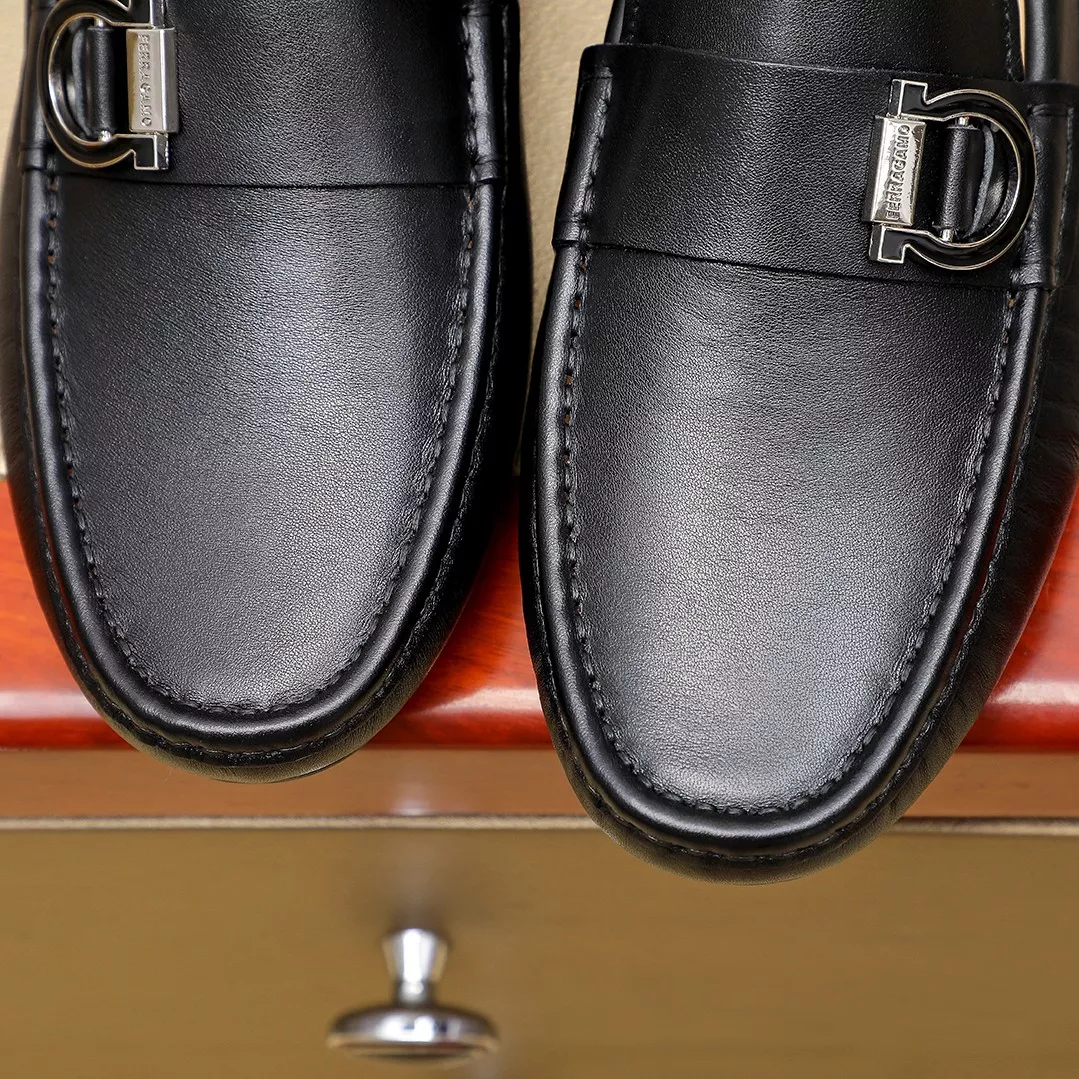 Bright 7931 Salvatore Ferragamo Leather Shoes For Men